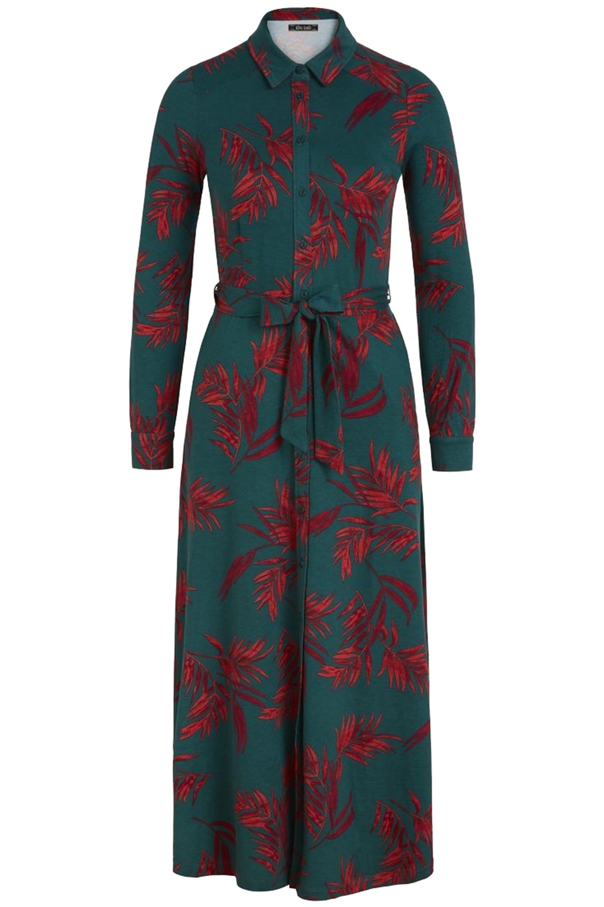 King_Louie_OLIVE_MIDI_CORRIDOR_FLORAL_Langarm_A-Linie_Dress_KLEID_killer_kirsche_0