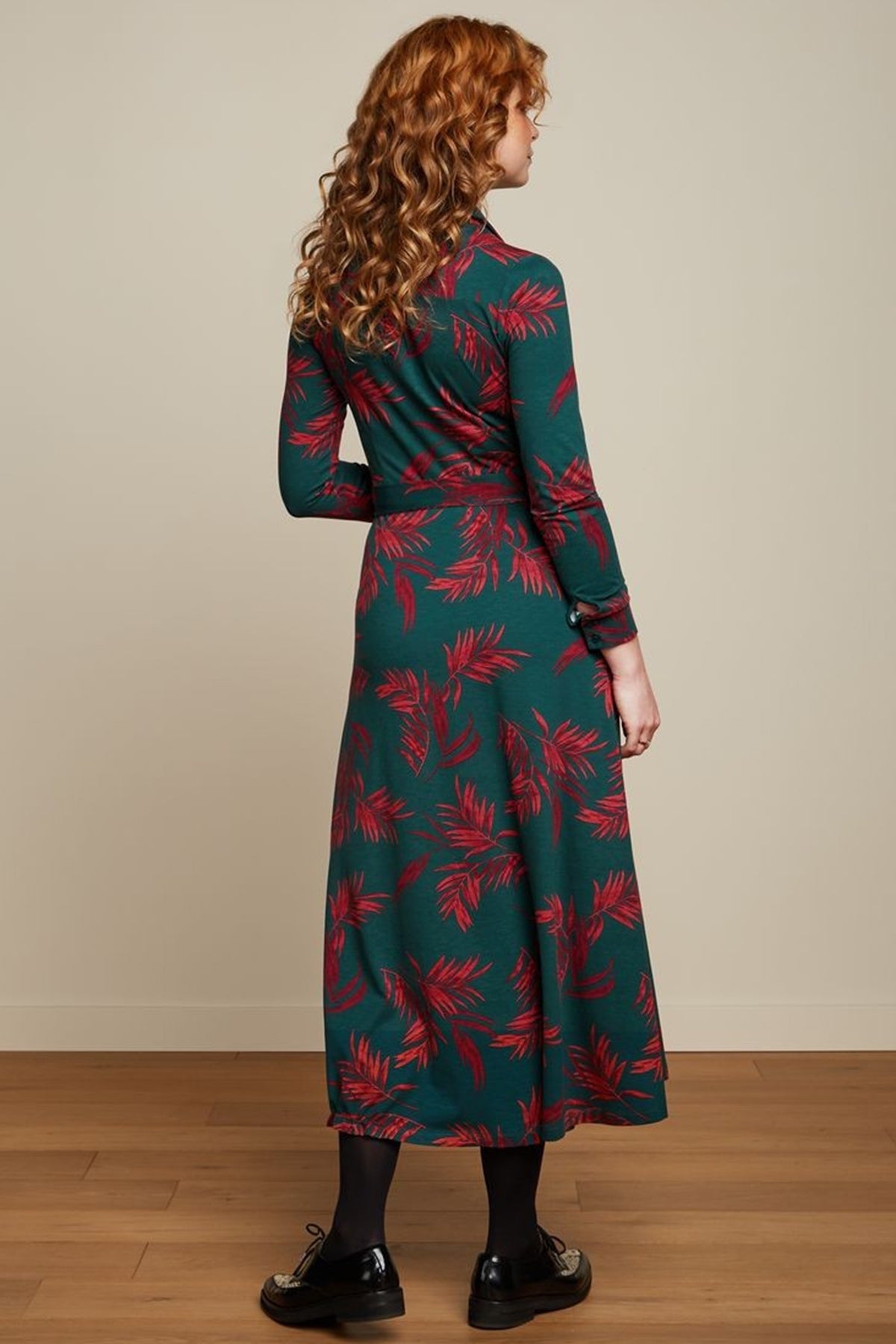 King_Louie_OLIVE_MIDI_CORRIDOR_FLORAL_Langarm_A-Linie_Dress_KLEID_killer_kirsche_3