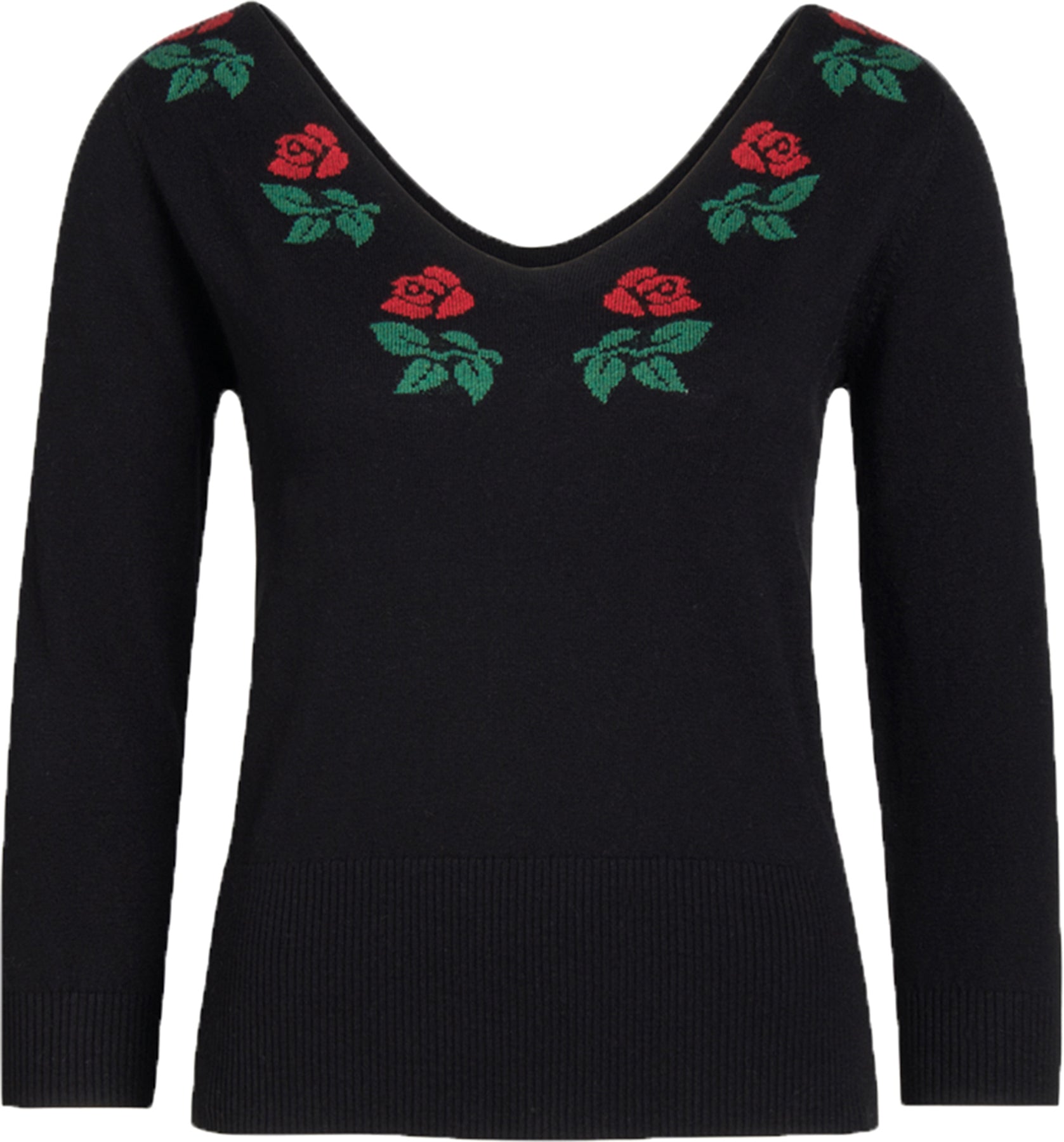 King_Louie_PARTON_Vintage_ROSEN_Double_V-Neck_PULLOVER_Oberteil_killer_kirsche