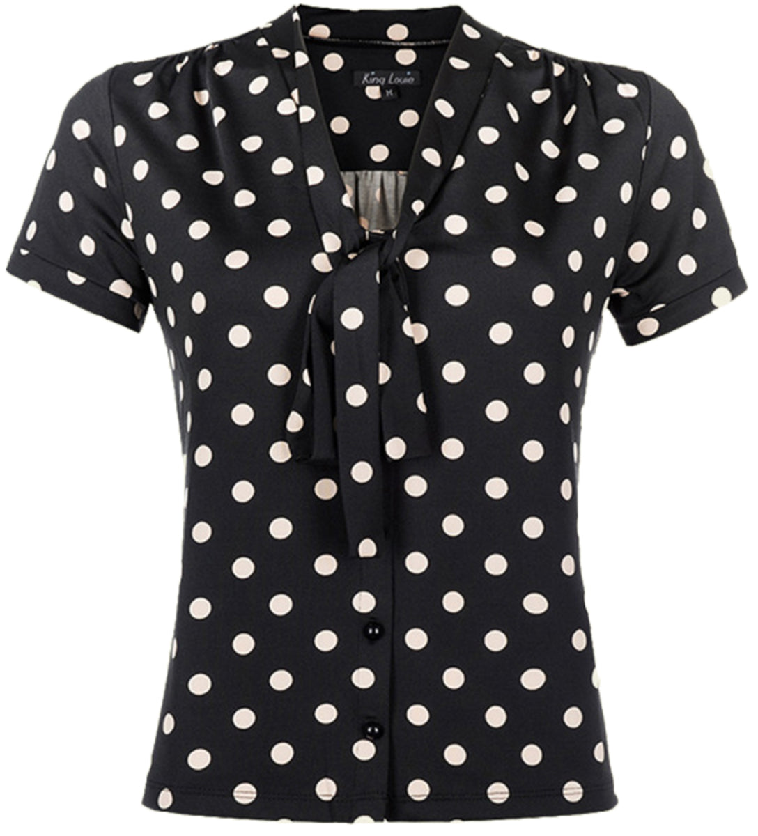 King_Louie_PARTYPOLKA_Punkte_POLKA_DOT_Retro_Schleifen_SCHLUPPENBLUSE-1