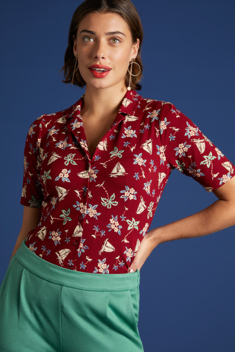 King_Louie_PATTY_VENTURA_Vintage_TROPICAL_Sailor_Blumen_Kurzarm_BLUSE_killer_kirsche_1