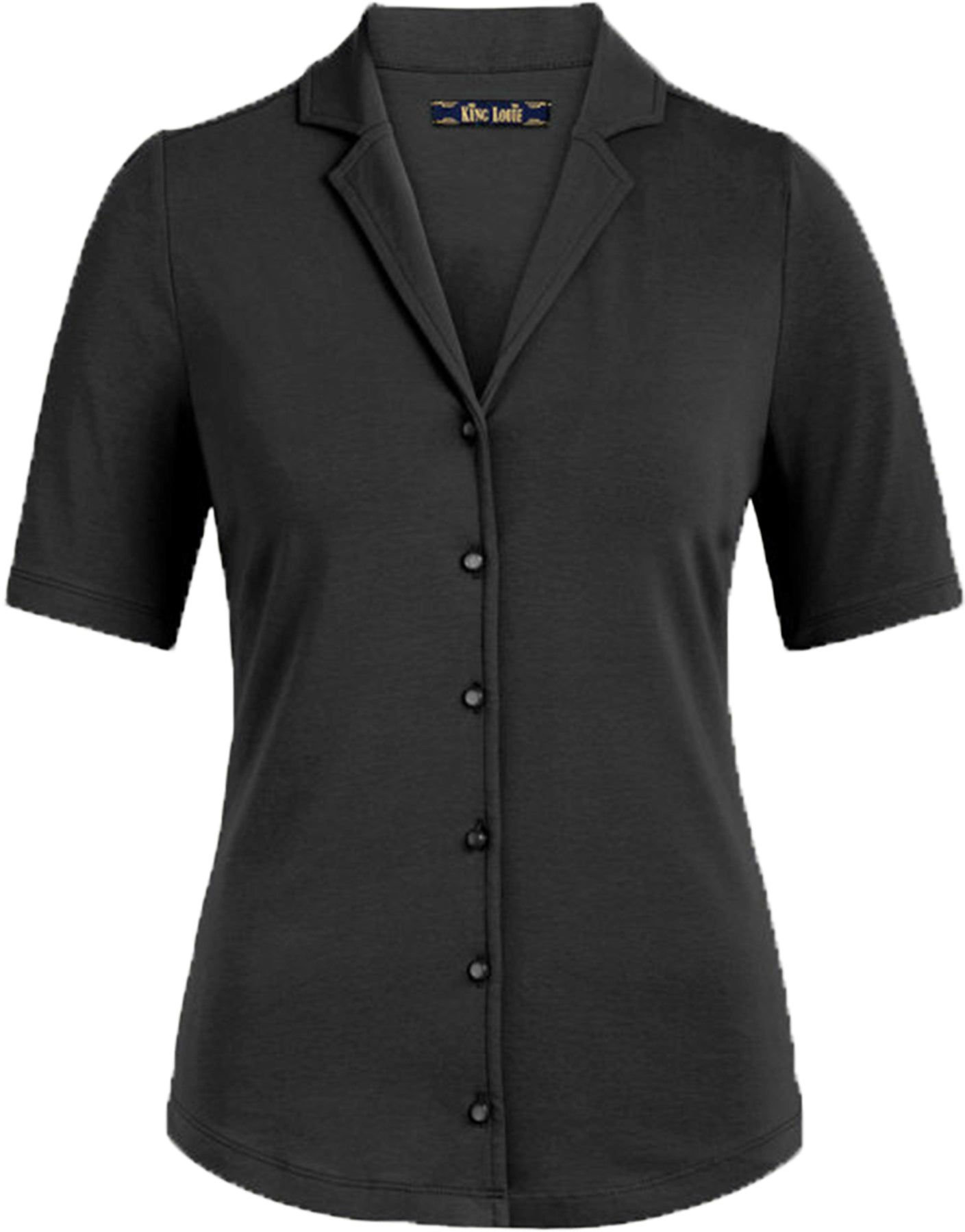 King_Louie_PATTY_Vintage_PLAIN_Kurzarm_V-NECK_Basic_Retro_BLUSE_Shirt_Schwarz_killer_kirsljKnfVXXI8Xqw