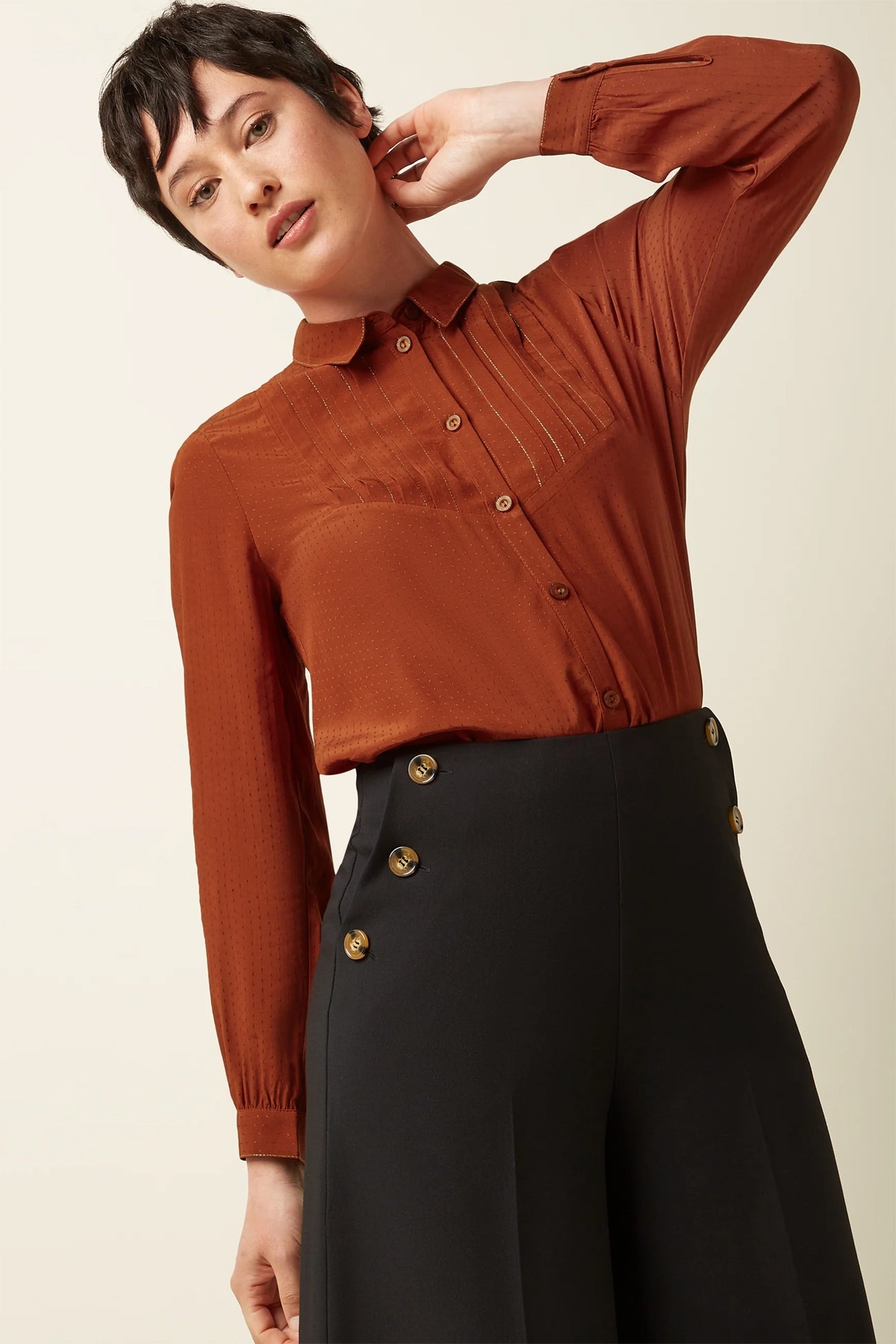 King_Louie_PIA_MARPLE_Vintage_MARLENE_High_Waist_Trousers_Sailor_Button_PANTS_Hose_-_Schwarz-2