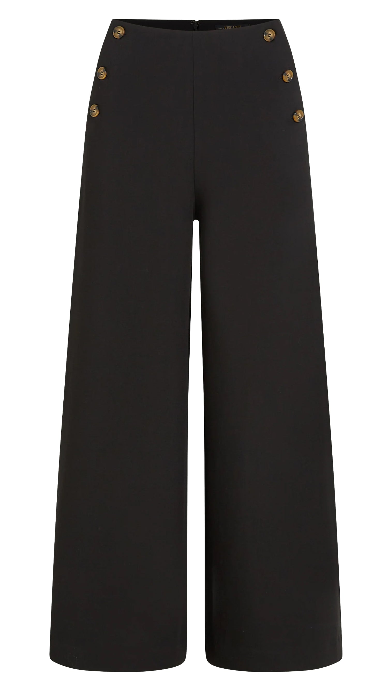 King_Louie_PIA_MARPLE_Vintage_MARLENE_High_Waist_Trousers_Sailor_Button_PANTS_Hose_-_Schwarz-4