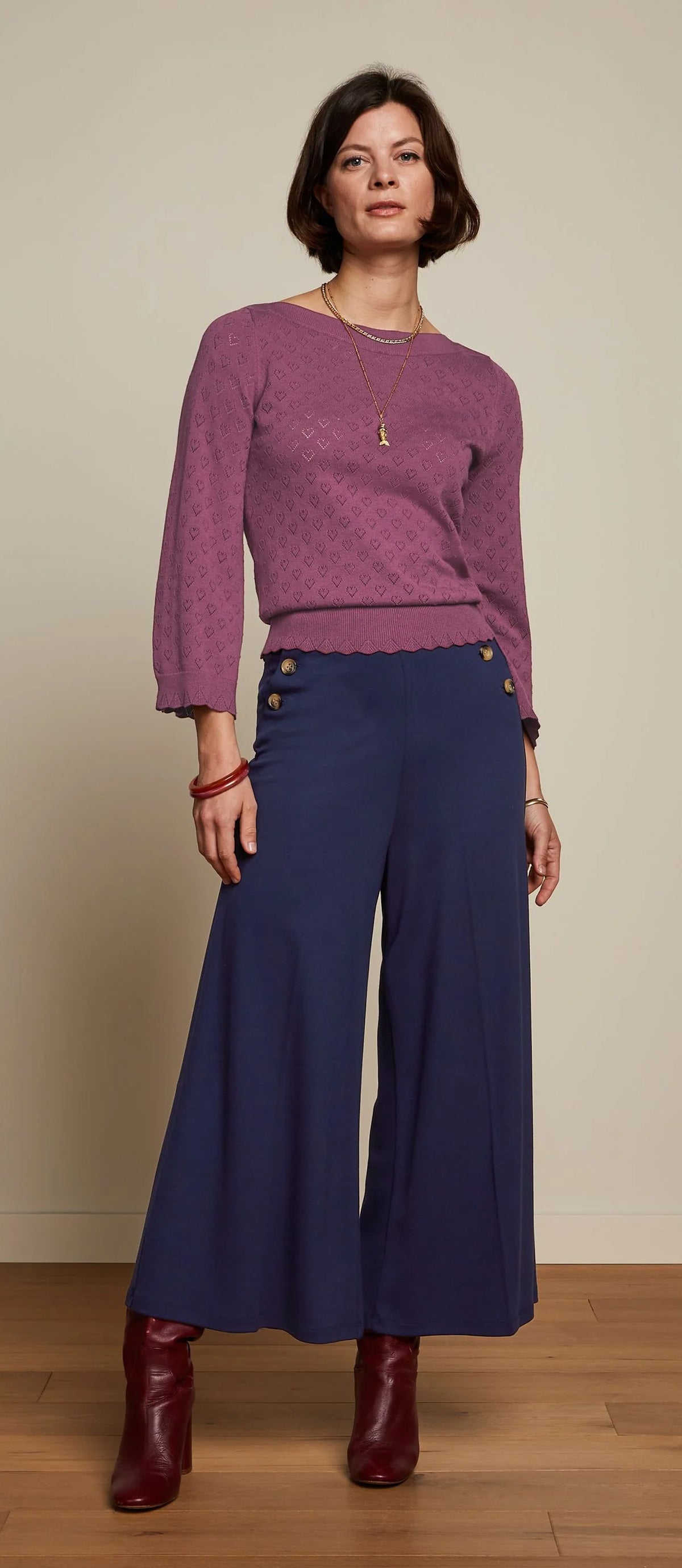 King_Louie_PIA_MILANO_UNI_Vintage_HIGH_WAIST_Trousers_Sailor_CULOTTE_PANTS_Hose_-_Evening_Blue-1