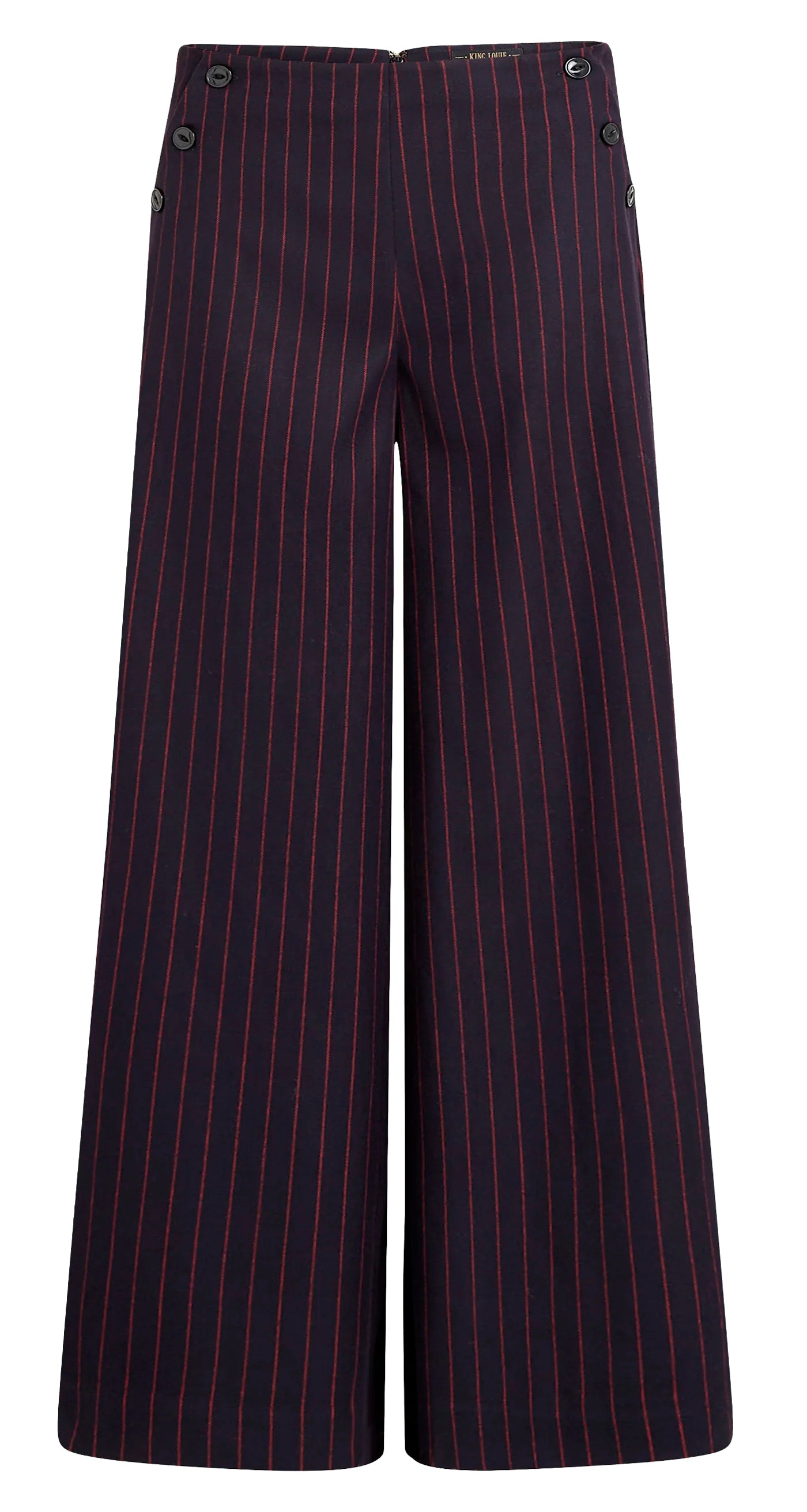 King_Louie_PIA_PINSTRIPE_Vintage_MARLENE_High_Waist_Trousers_Sailor_Button_PANTS_Hose_-_Dunkelblau-5