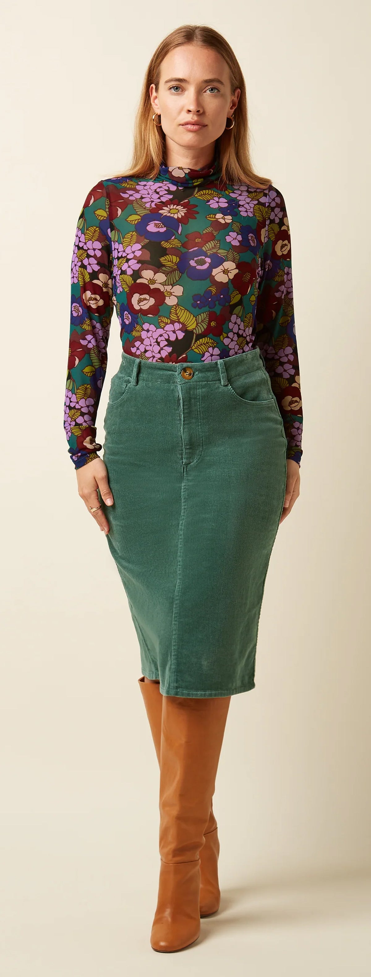 King_Louie_PRISCA_CORDUROY_Vintage_Kord_50s_High_Waist_Pencil_Skirt_-_Matcha_Green-2