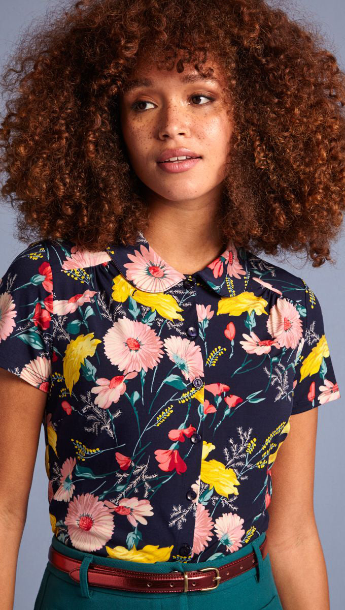 King_Louie_ROSABELLE_Vintage_BKLUMEN_Bubikragen_Kurzarm_BLOUSE_Bluse-2