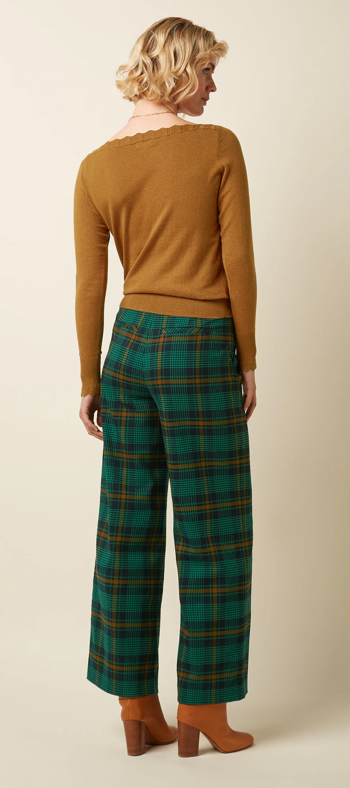 King_Louie_ROSA_LEEDS_Vintage_Check_Pants_Tartan_Mid_Waist_HOSE_Trousers_-_Evening_Blue-3