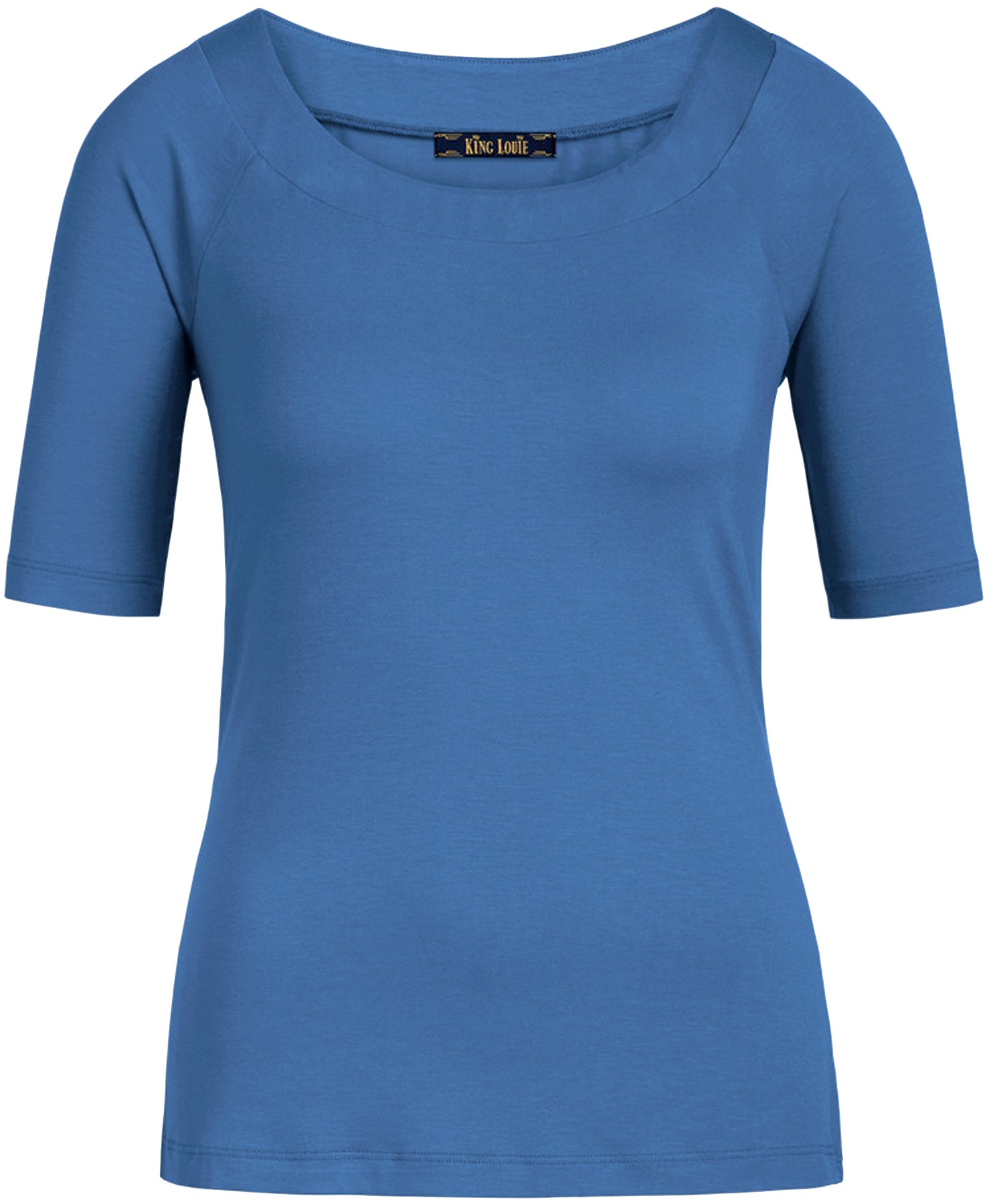 King_Louie_SARAH_Vintage_BASIC_Kurzarm_RUNDHALS_Uni_SHIRT_Oberteil_Blau_killer_kirsche_11YYtSbnmB8qDbI