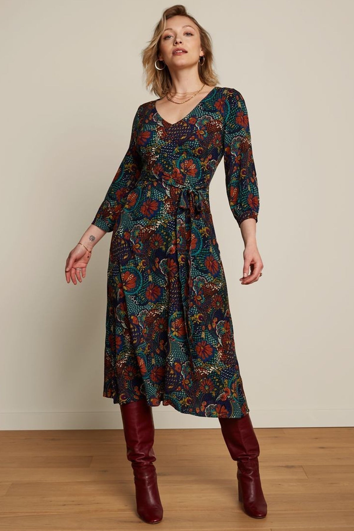 King_Louie_SHILOH_CLUBBIN_Vintage_PAISLEY_A-LINIE_PARTY_Langarm_DRESS_Kleid_killer_kirsche_2