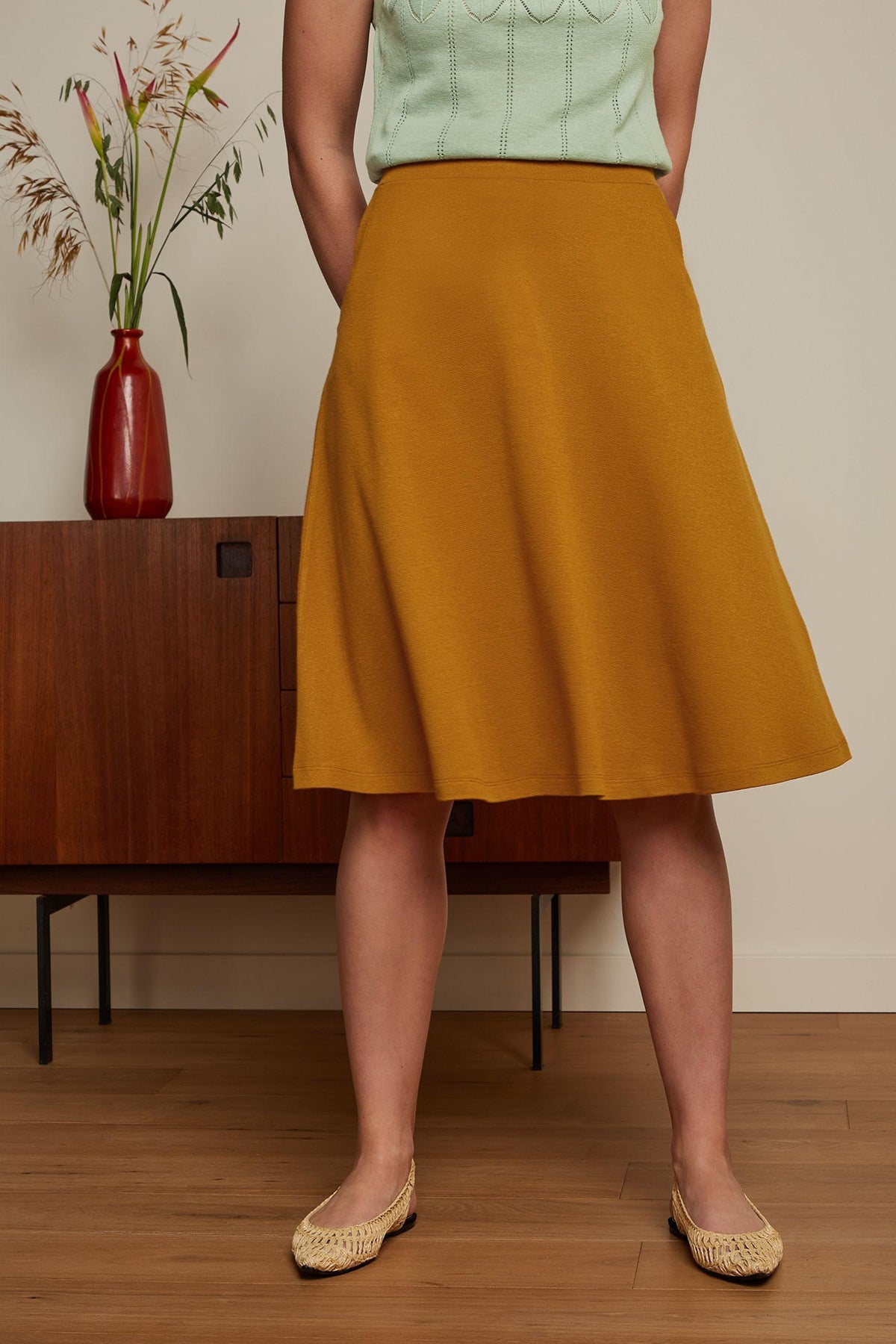 King_Louie_SOFIA_MILANO_CREPE_Midi_PLAIN_Vintage_SWING_SKIRT_Rock_-_Golden_Brown_killer_kirsche_1SBXrUOjC1vF2K