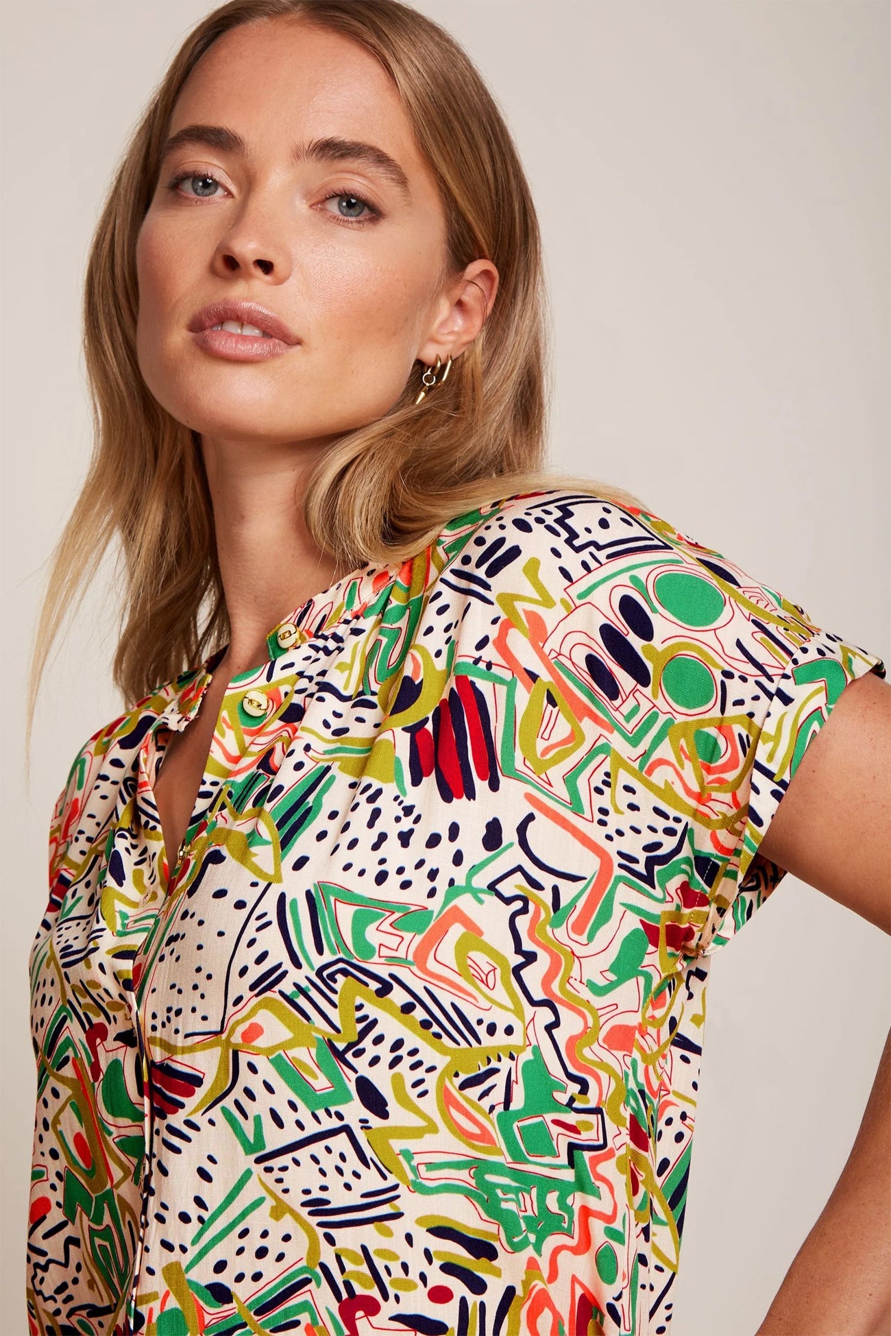 King_Louie_STELLA_MARLEY_Vintage_Atomic_Geometrical_Retro_BLUSE_Oberteil_-_Cremefarben-1
