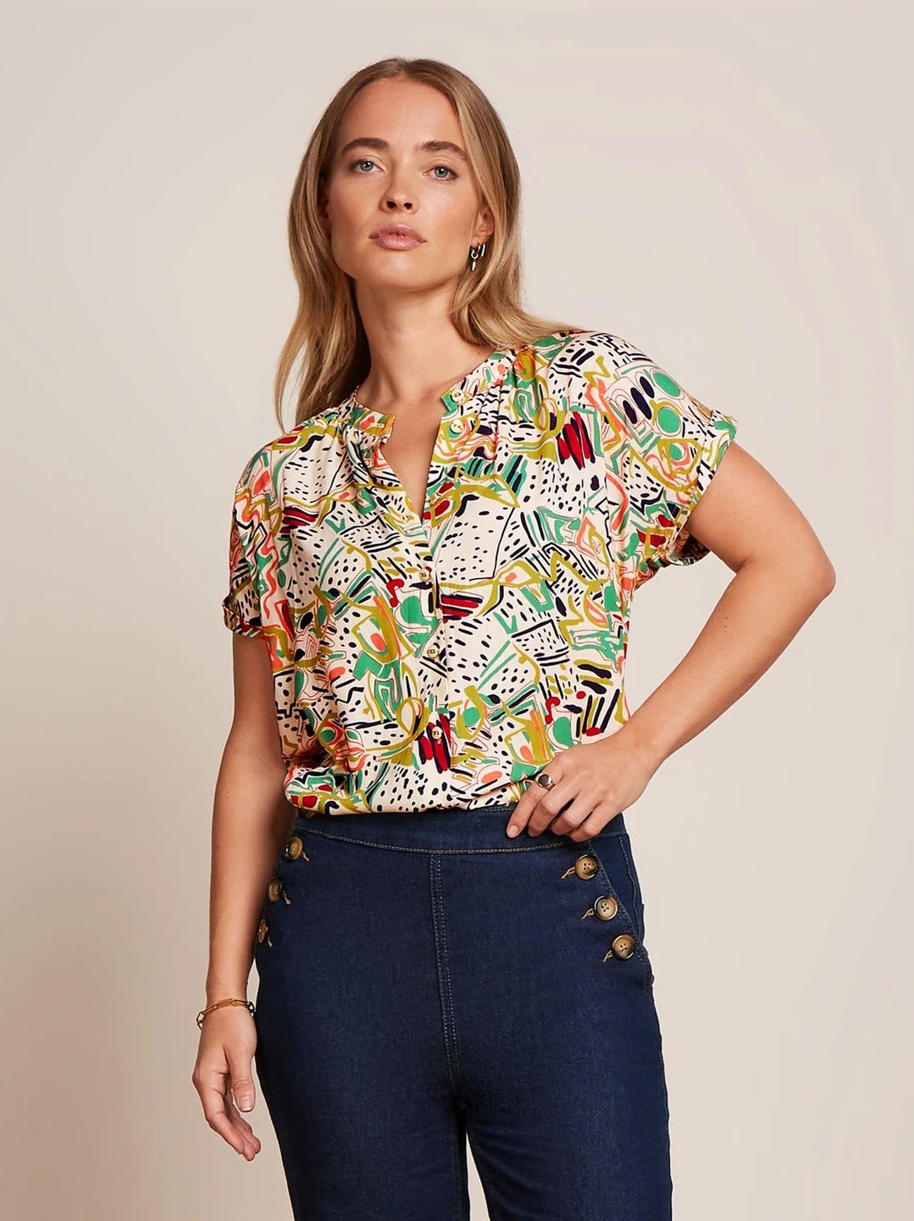 King_Louie_STELLA_MARLEY_Vintage_Atomic_Geometrical_Retro_BLUSE_Oberteil_-_Cremefarben-4