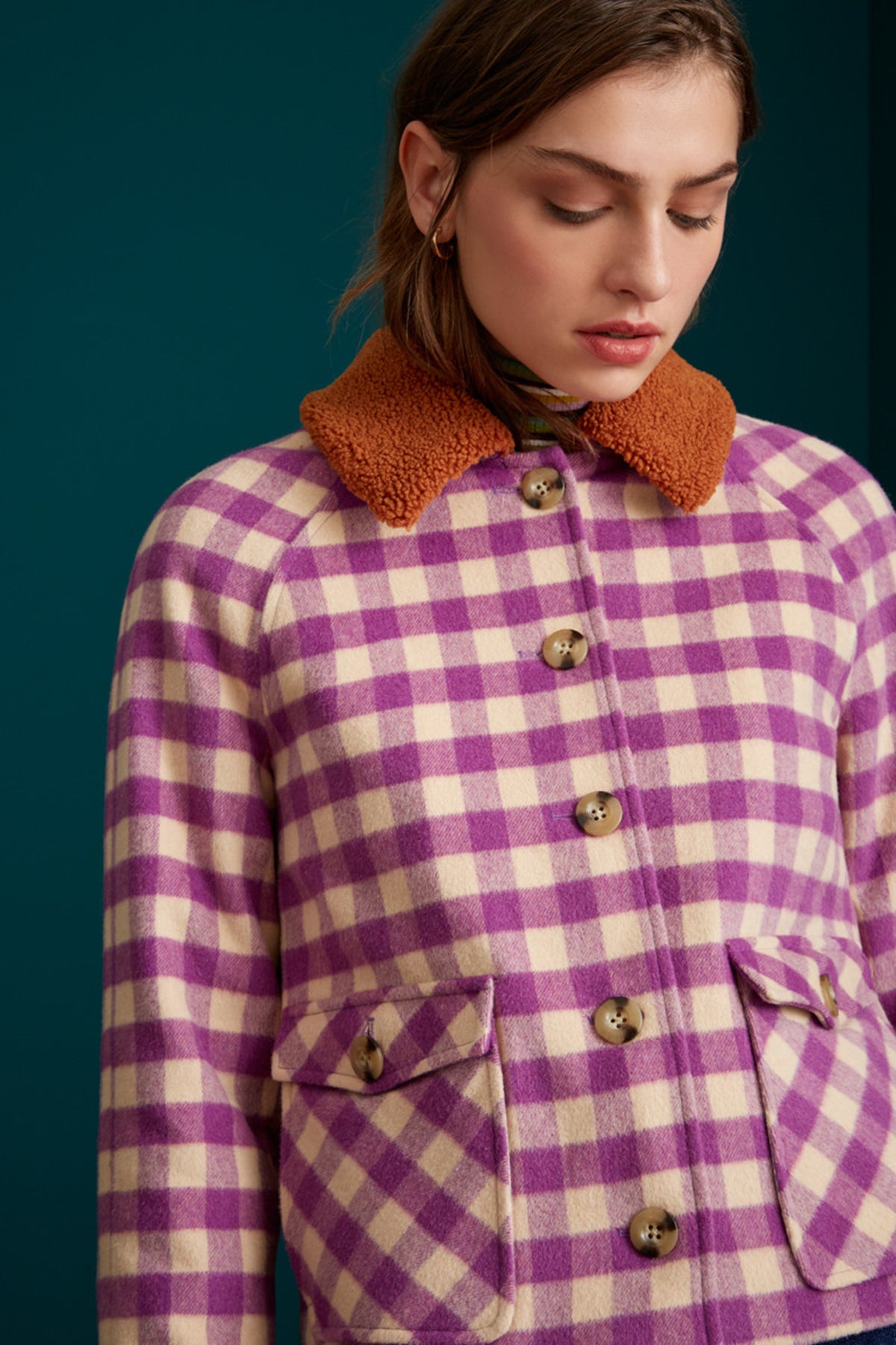 King_Louie_SYLVIE_DAIQUIRI_CHECK_Retro_KARO_Teddy_Kragen_Coat_JACKET_Jacke_killer_kirsche_2