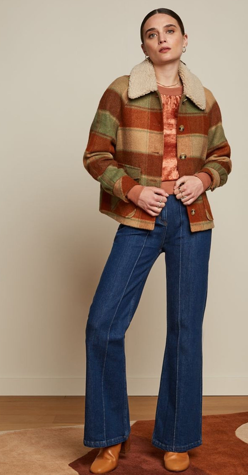 King_Louie_SYLVIE_GOMEZ_Vintage_TARTAN_Check_KRAGEN_Woll_Coat_JACKET_Jacke_2_-1LgLEpQPKwwx9B