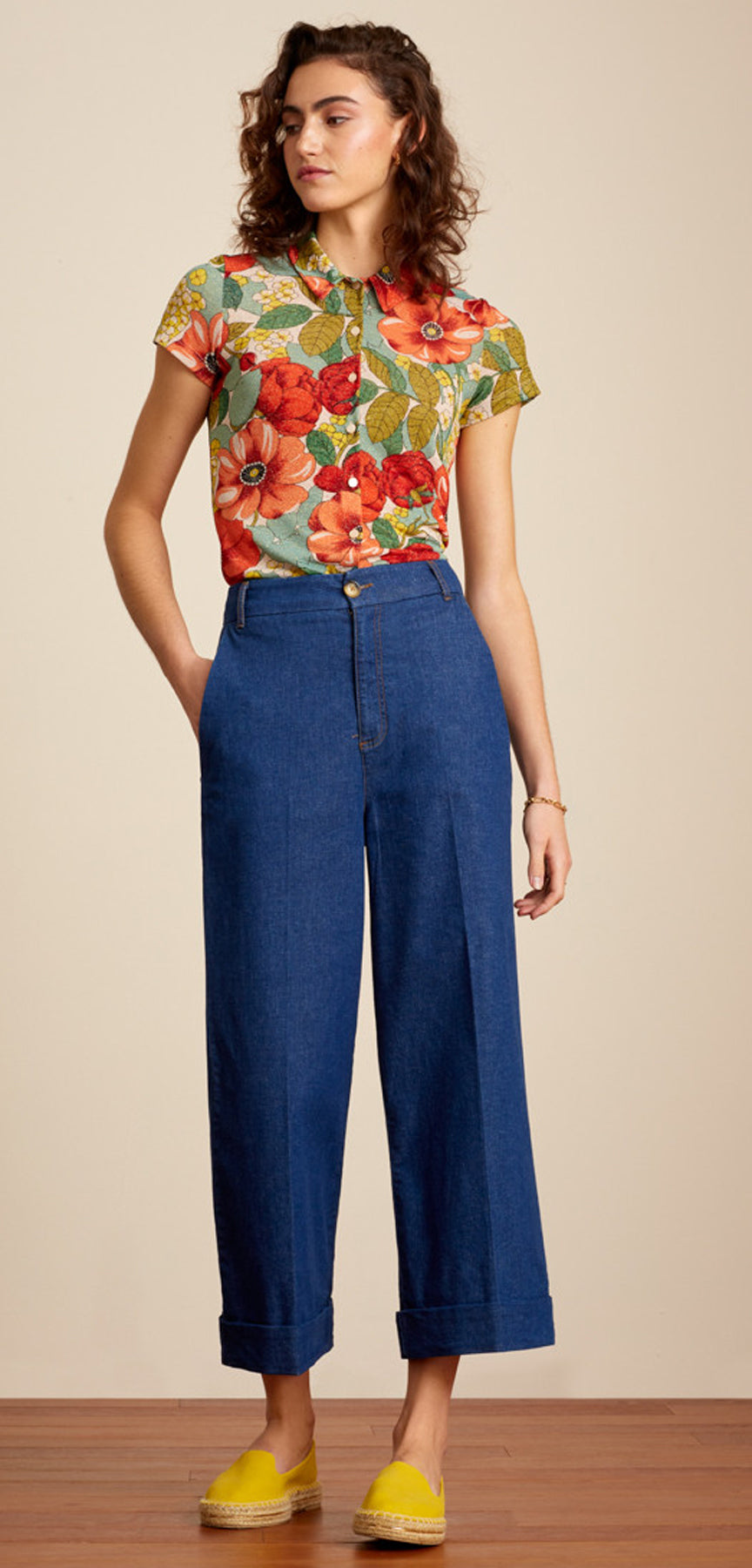 King_Louie_Salsa_Vintage_FLORAL__Kurzarm_OBERTEIL_Retro_BLUSE_killer_kirsche_28adCOWdC6dLz6