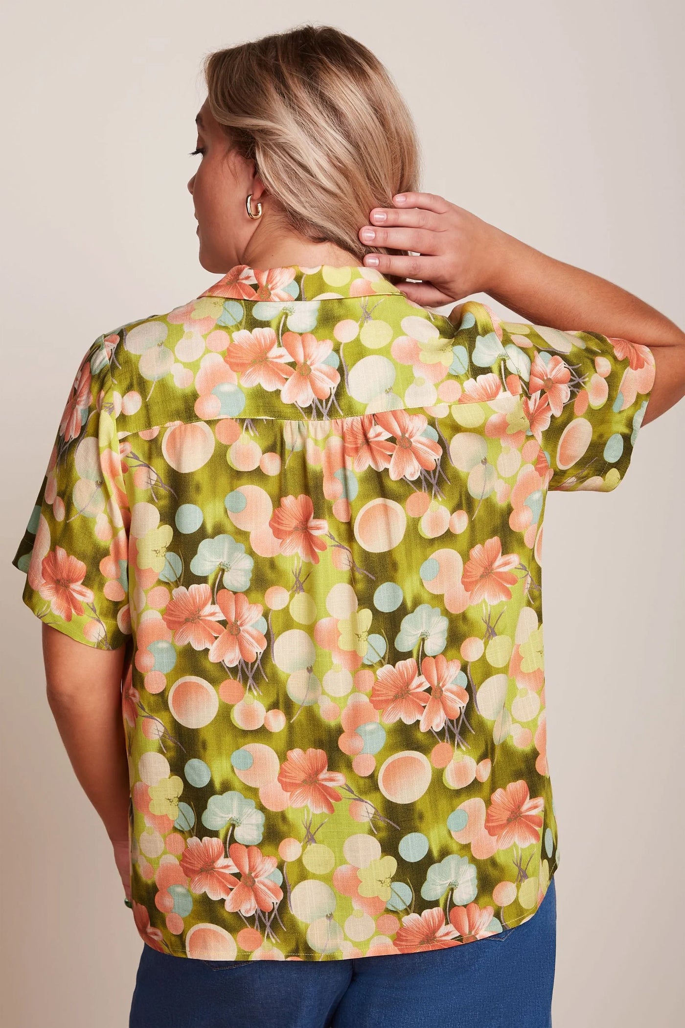 King_Louie_TEX_CALYPSO_Retro_Blumen_Vintage_Revers_BLUSE_Blouse_Oberteil_-_Spring_Yellow-2