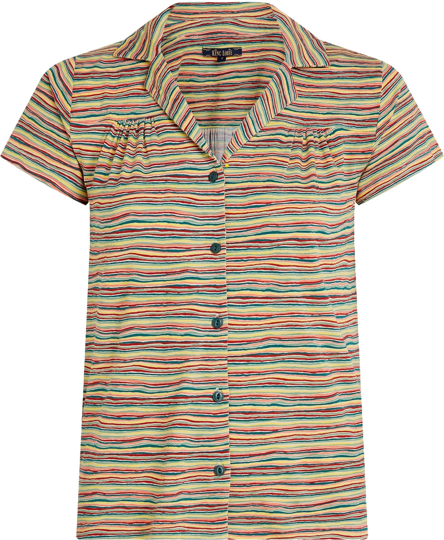 King_Louie_TEX_TRINIDAD_Retro_STREIFEN_Fine_Stripe_KURZARM_BLUSE_Blouse_Oberteil_Killer_Kirsche-1