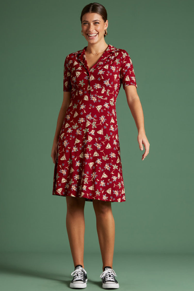 King_Louie_VENTURA_50s_TROPICAL_Sailor_Blumen_KURZARM_DINER_DRESS_Kleid_killer_kirsche_1