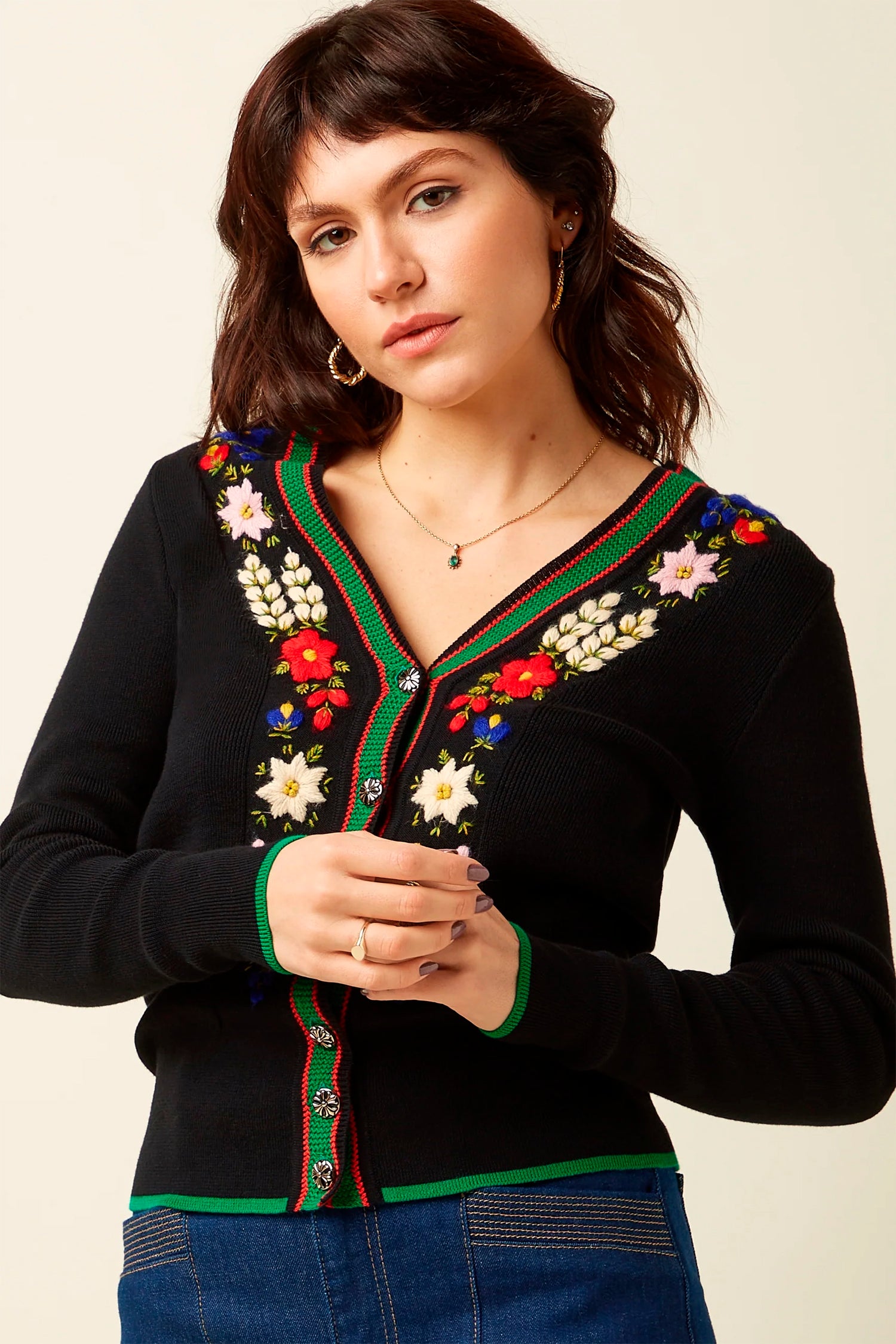 King_Louie_V_RIB_CARDI_PERRY_Floral_Vintage_V-Neck_Folklore_CARDIGAN_Strickjacke_-_Schwarz-3Dy0Pqye2hutQ6