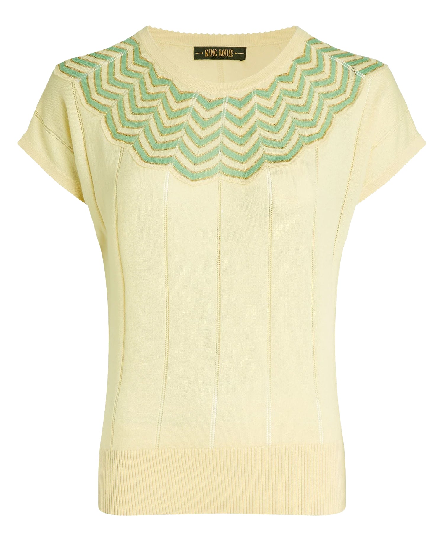 King_Louie_YOKE_HOOPS_Lochmuster_ZICKZACK_Feinstrick_Kurzarm_SHIRT_Oberteil_Top_-_Cremefarben-3BWrcTy4T6edXp