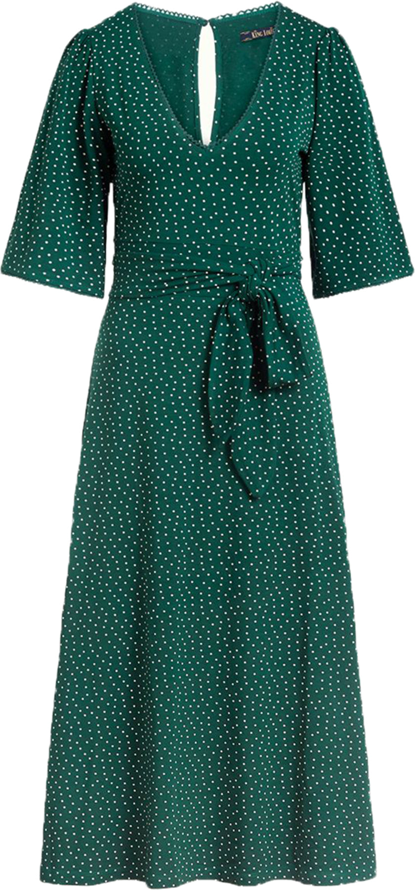 King_Louie_ZITA_Vintage_LITTLE_DOTS_Punkte_V-NECKE_50s_A-Linie_Dress_KLEID_killer_kirsche