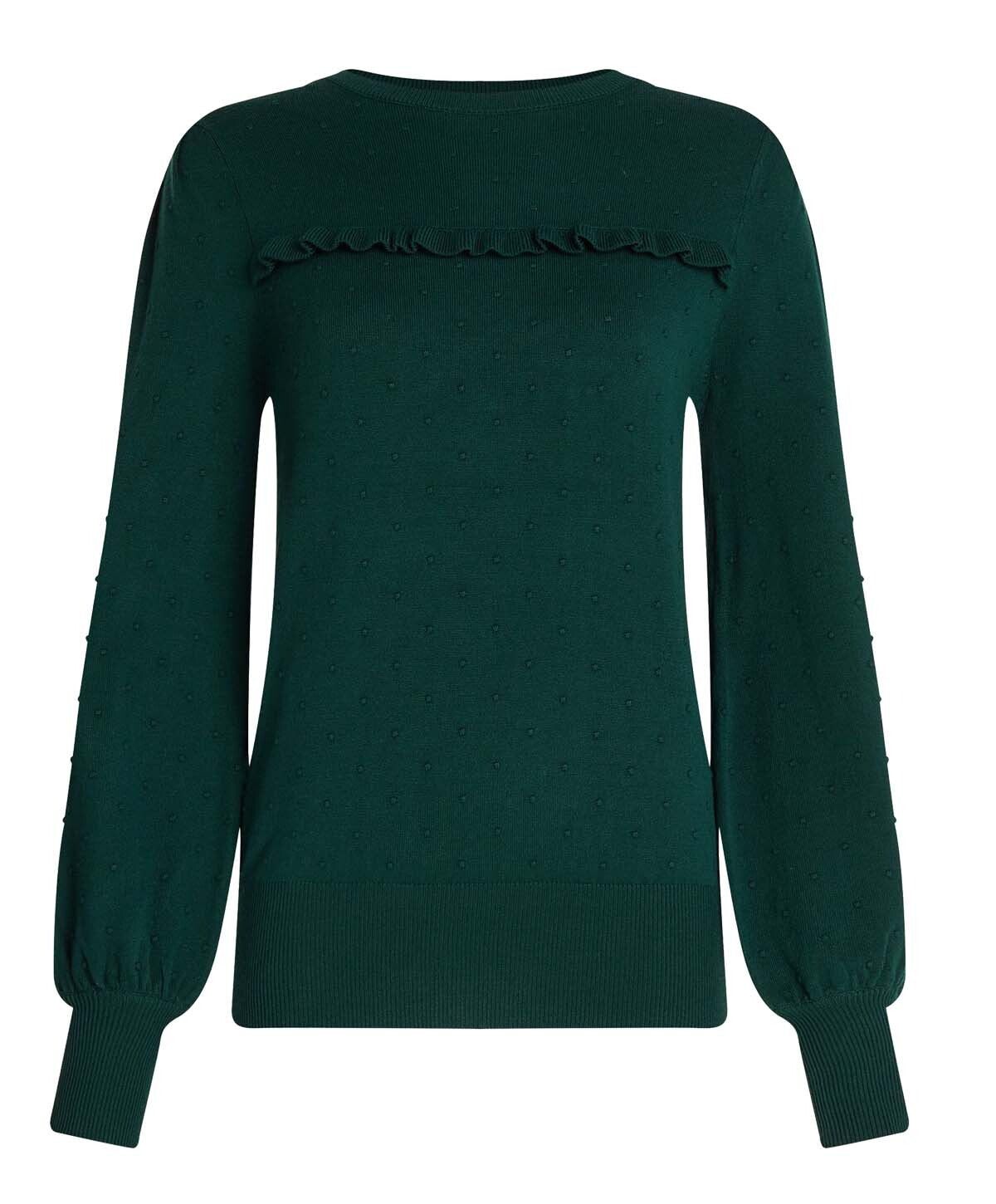 King_Louie__JADA_DROPLET_Vintage_Ruffle_Rueschen_Knoetchenstich_PULLOVER_Oberteil_Pine_Green-6