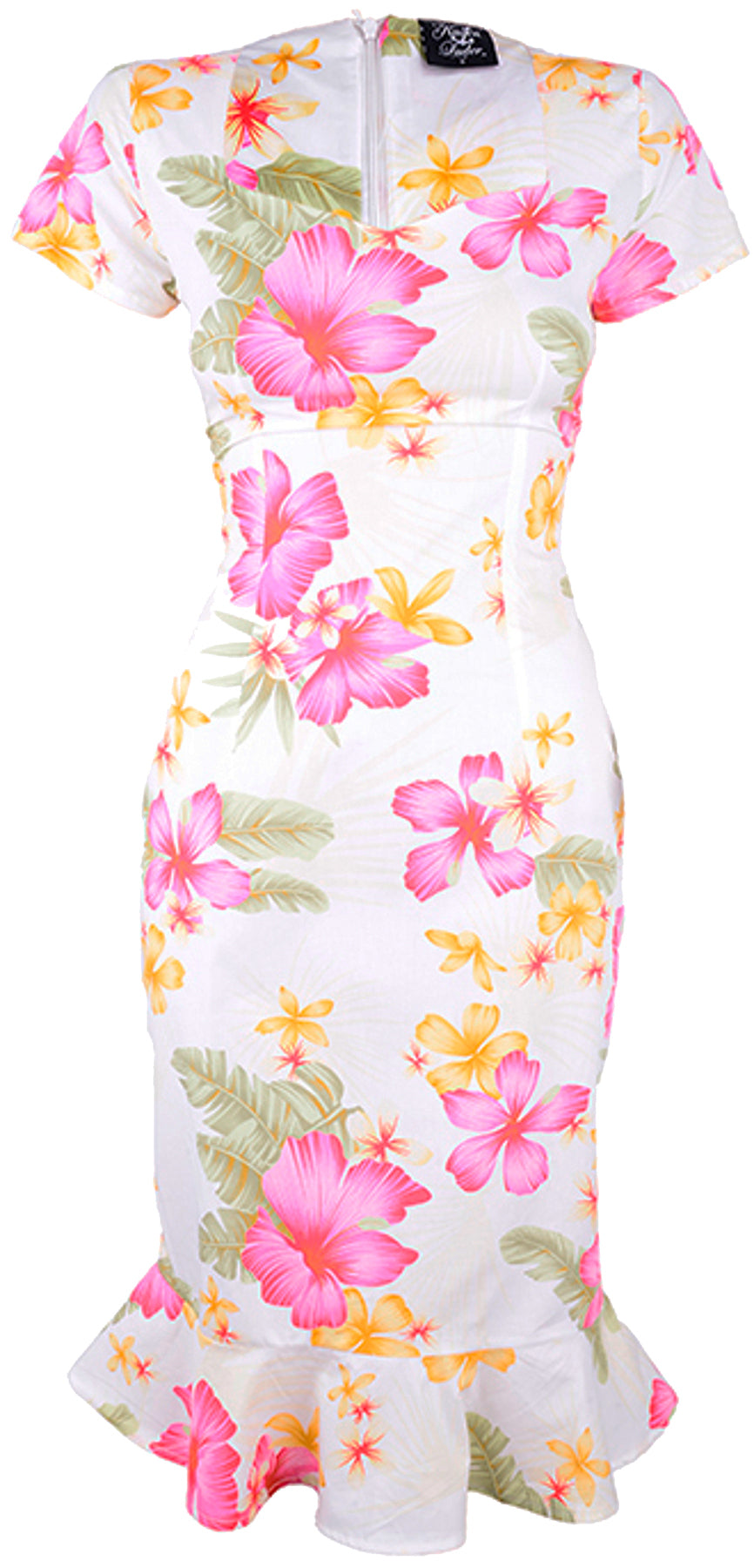 Kuestenluder_50s_Flower_Blueten_BELLE_Kleid_-_Creme_killer_kirsche