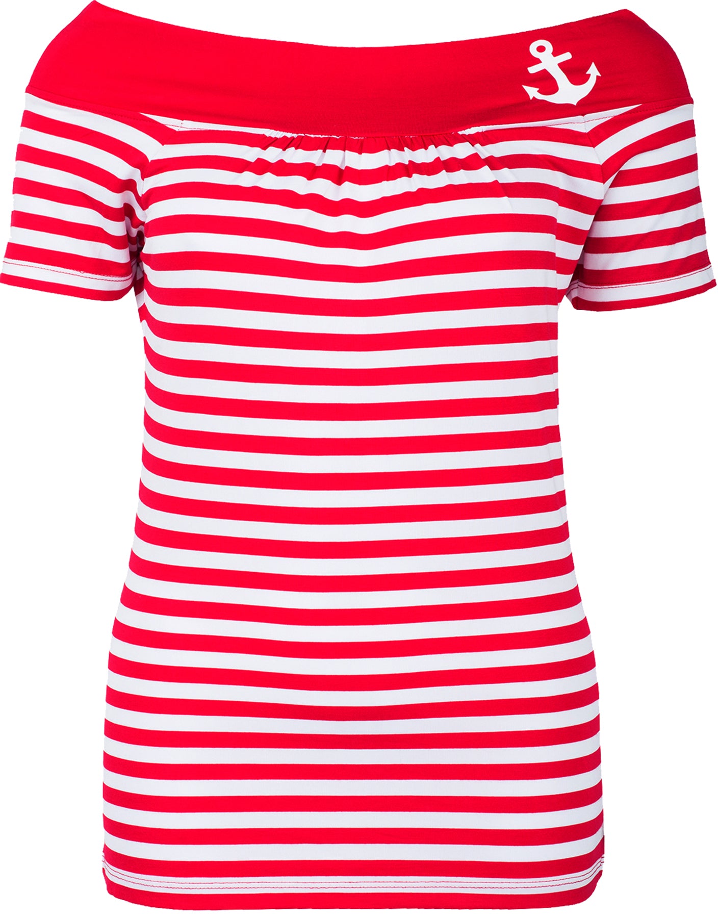 Kuestenluder_ADELINA_STRIP_AND_ANCHOR_STREIFEN_Anker_Kurzarm_Shirt_Rot-Weiss_killer_kirsche