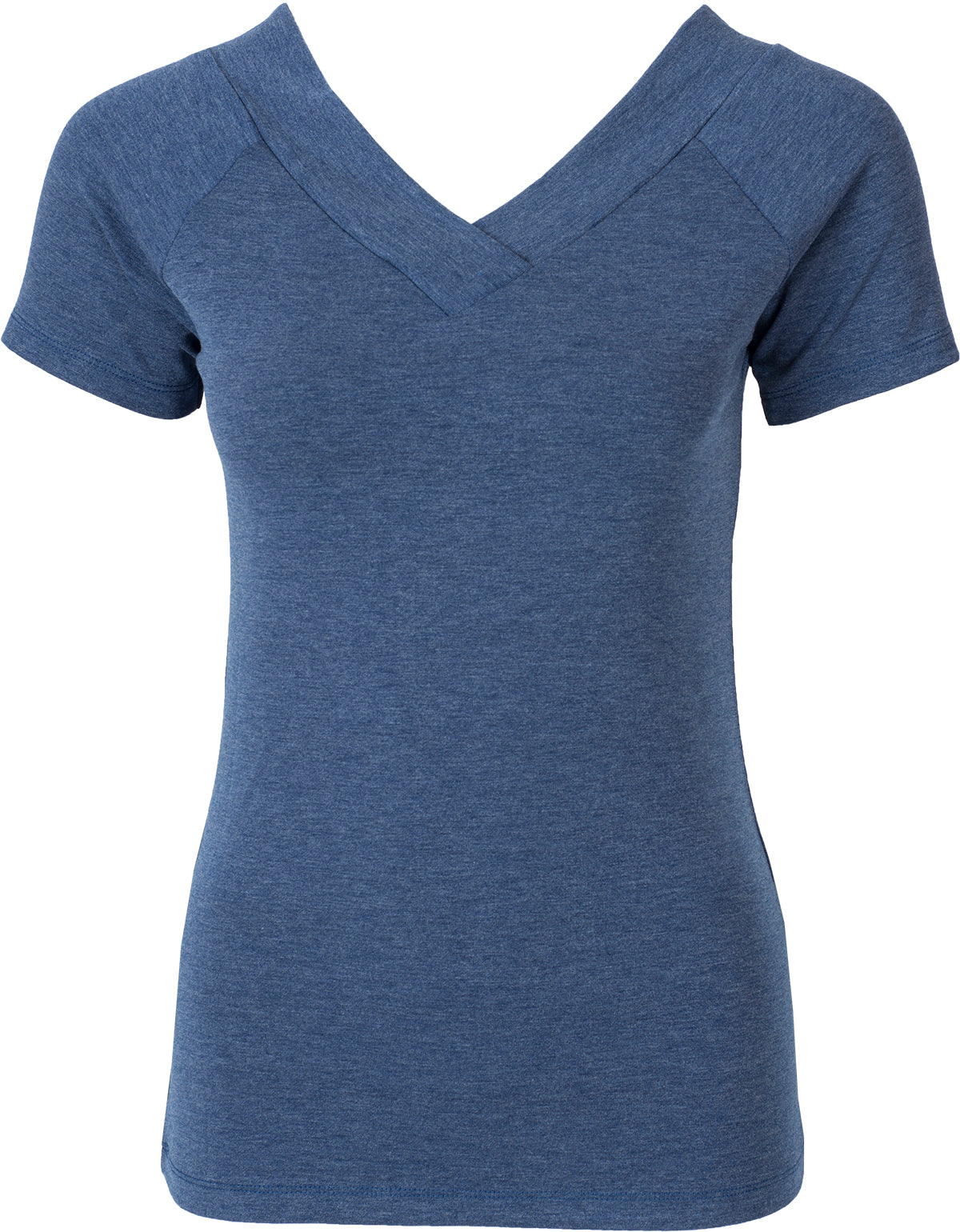 Kuestenluder_ALLEGRA_Vintage_V-NECK_Kurzarm_SHIRT_Blau_Meliert-1odVuXW8faIpqz