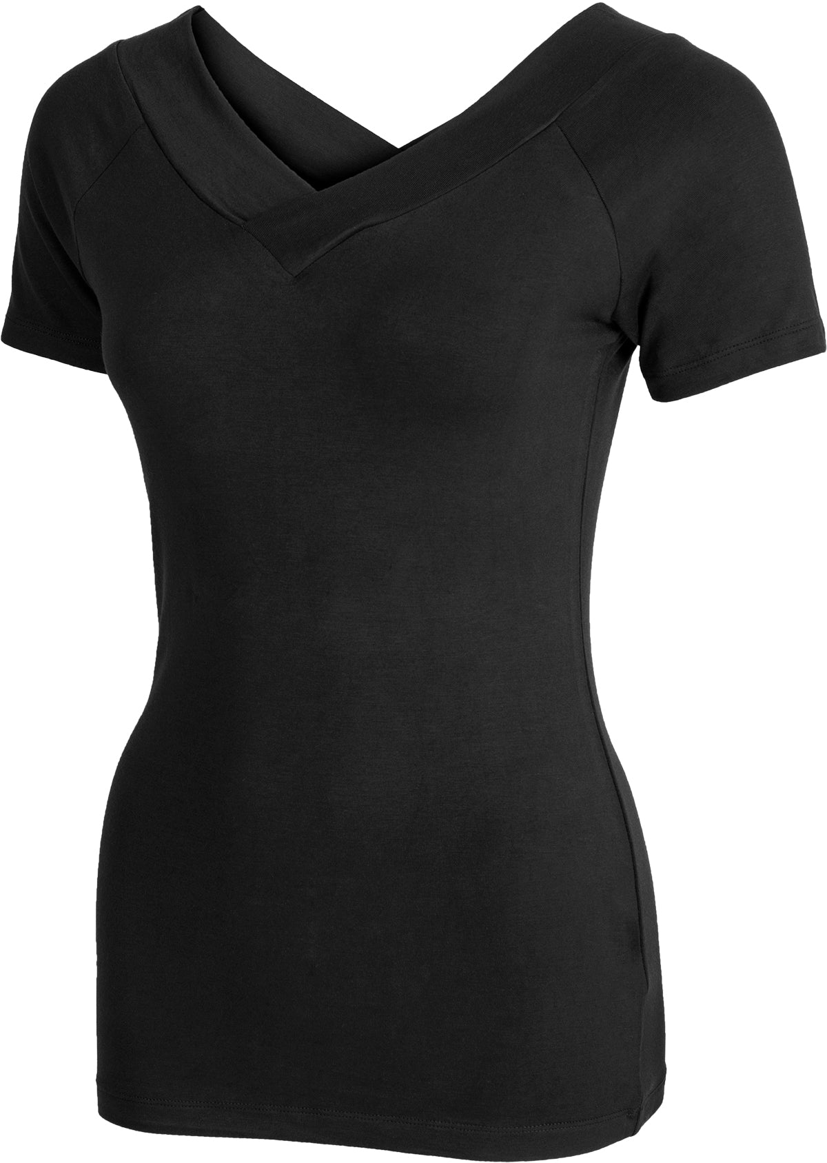 Kuestenluder_ALLEGRA_Vintage_V-NECK_Raglan_Kurzarm_SHIRT_Schwarz-2z6qylEvjNT1W6
