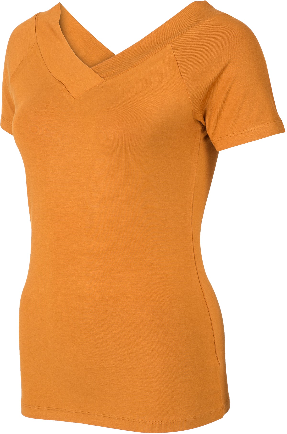 Kuestenluder_ALLEGRA_Vintage_V-NECK_Raglan_Kurzarm_SHIRT_Senfgelb-2