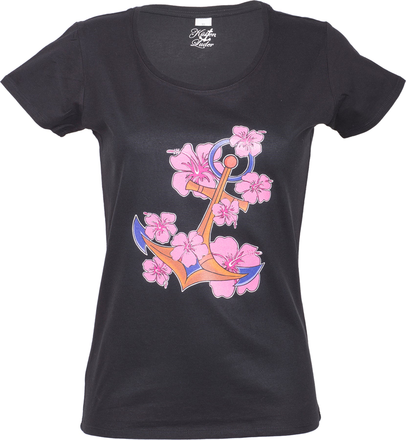 Kuestenluder_ALOHA_Hibiscus_ANCHOR_Motiv_SHIRT_killer_kirsche