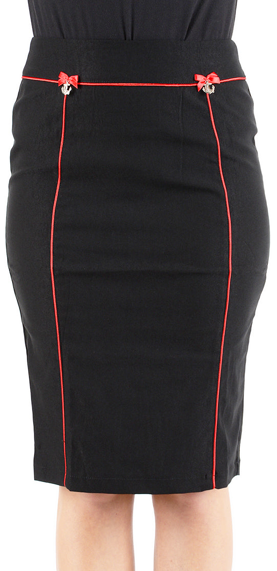Kuestenluder_ANAHI_50s_Pin_Up_ANCHOR_Red_Bow_PENCIL_SKIRT_Rock