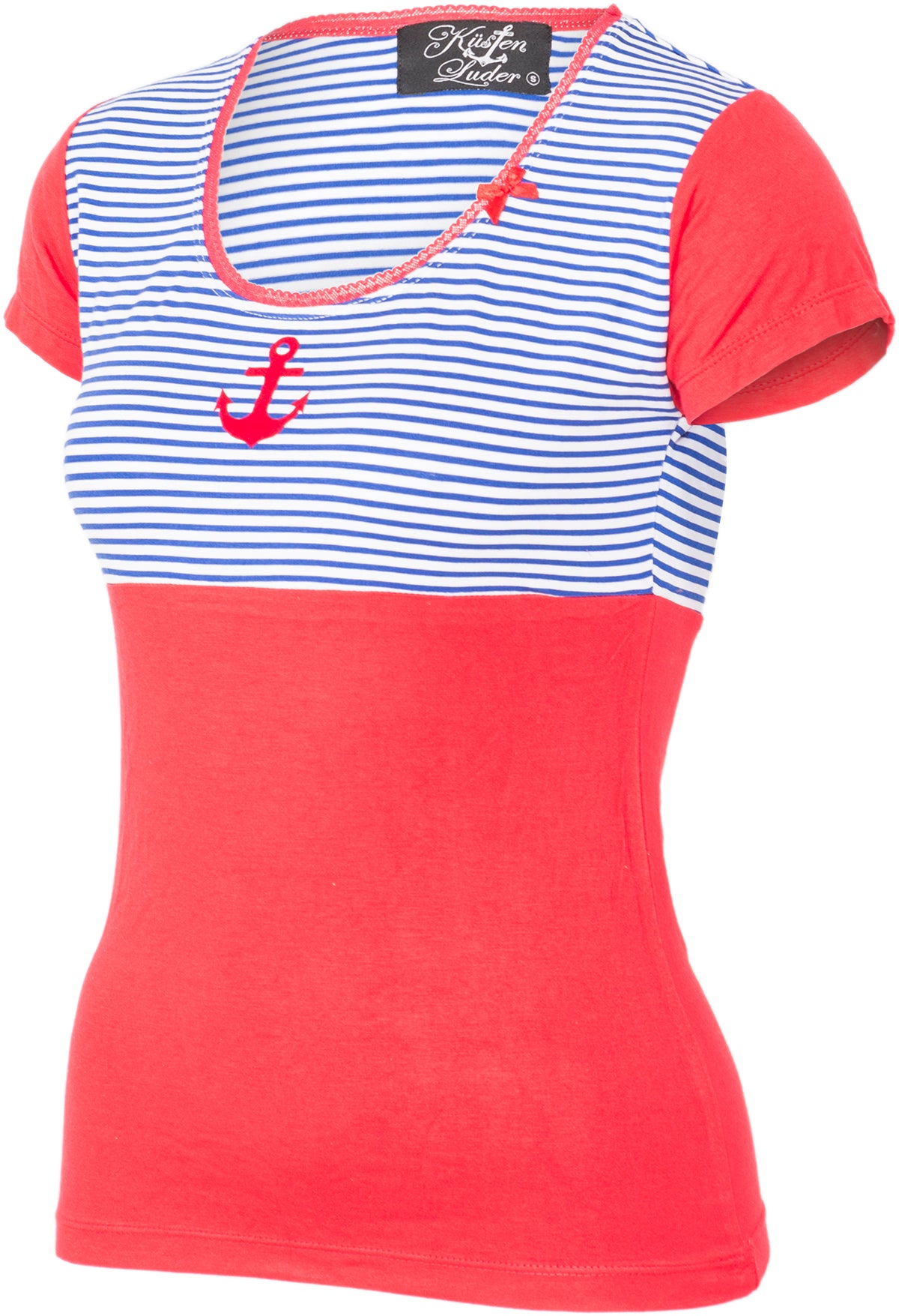 Kuestenluder_ANCHOR_Anker_Bow_STRIPED_Streifen_Lace_KURZARM_Shirt-3EtlKdx6XHCDRn