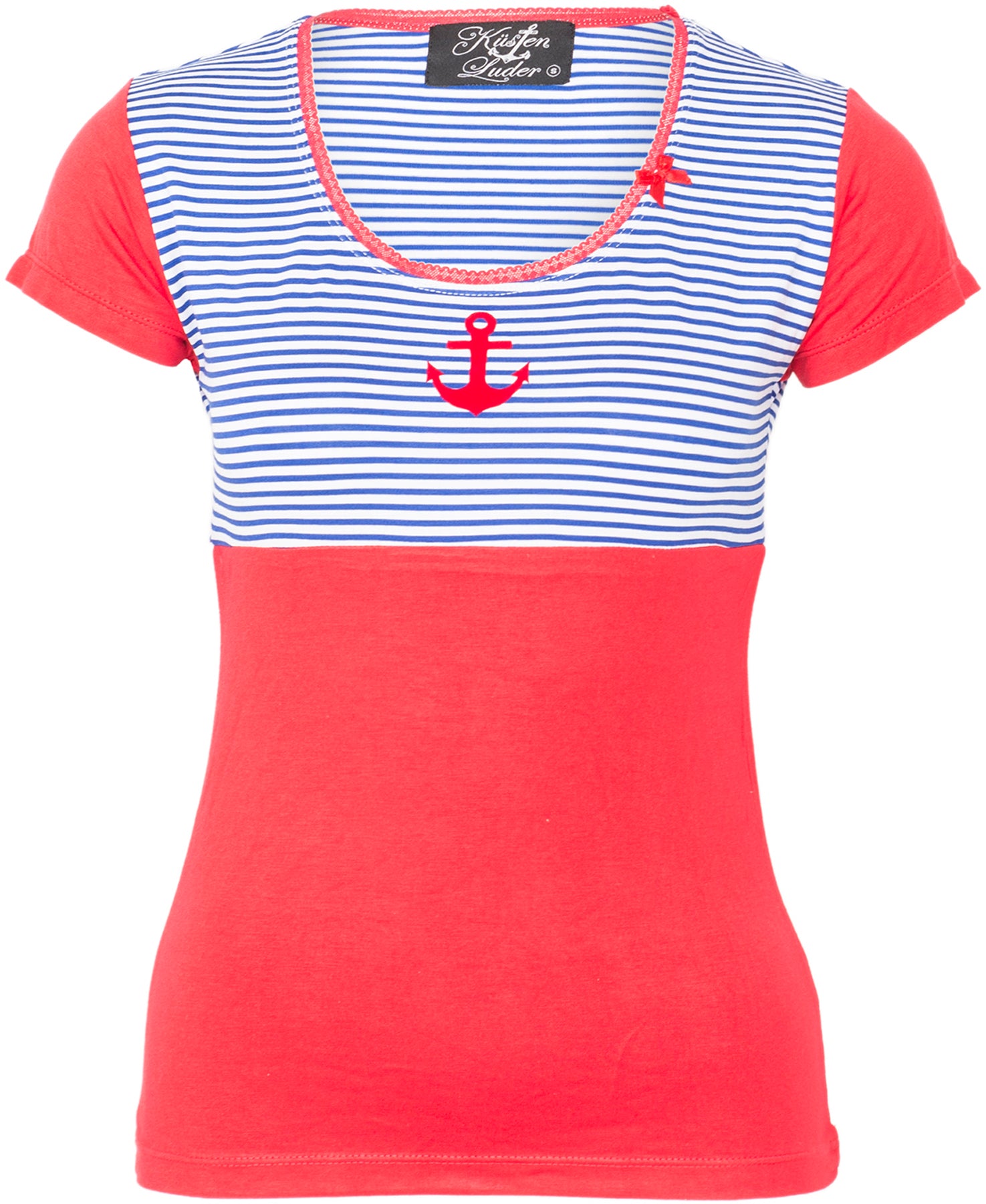 Kuestenluder_ANCHOR_Anker_Bow_STRIPED_Streifen_Lace_KURZARM_Shirt_killer_kirscheNpm3WCaw4bh3Y