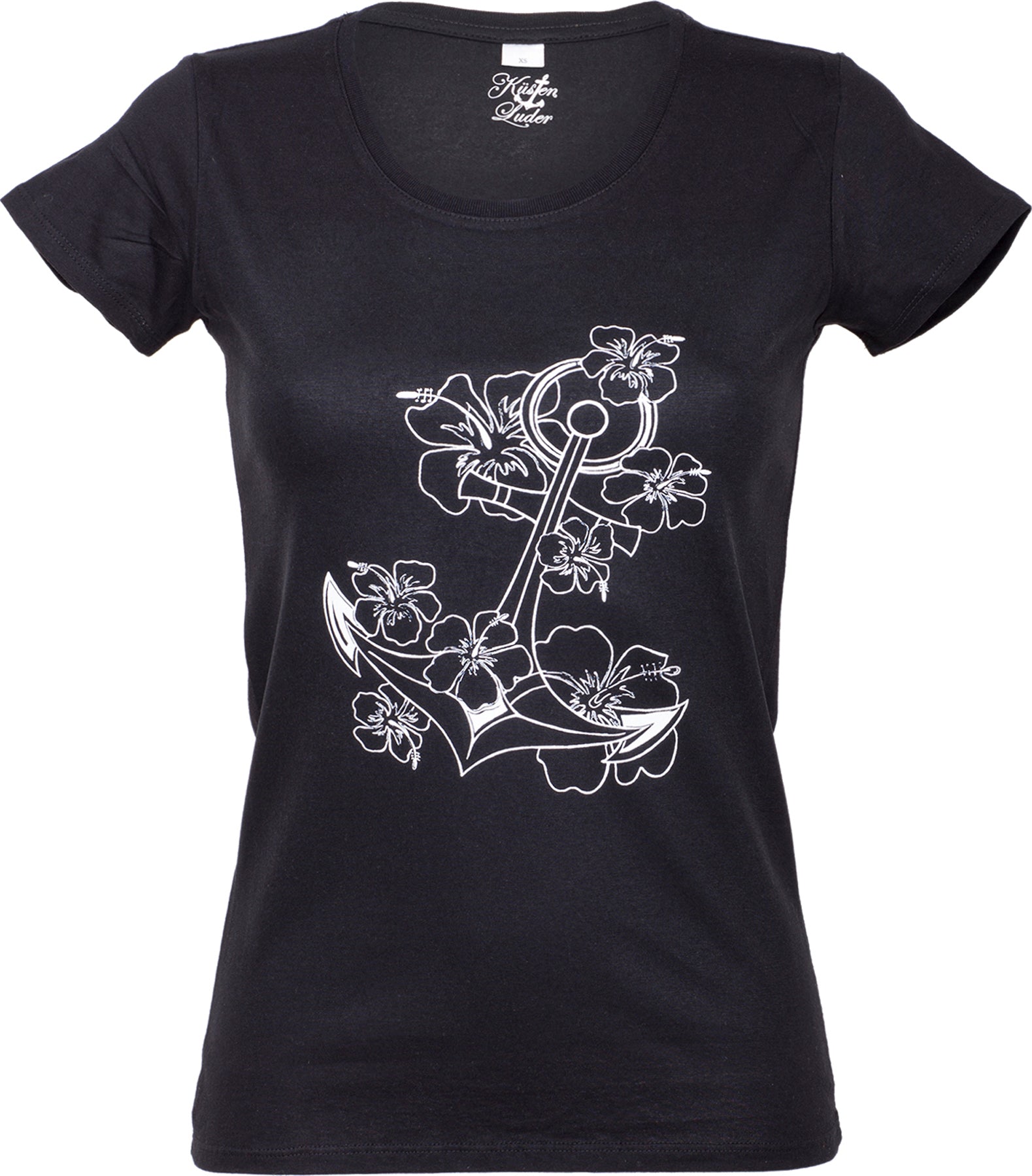 Kuestenluder_ANCHOR_with_HIBISKUS_Sailor_T-Shirt_-_Schwarz_killer_kirscherMRxQclpsKJSD