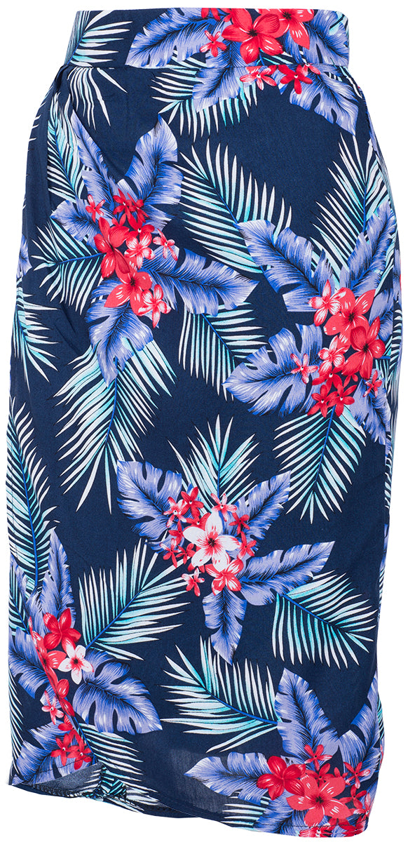 Kuestenluder_AOLANI_Palm_Leaf_FRANGIPANI_Pencil_SARONG_Rock_Blau-3