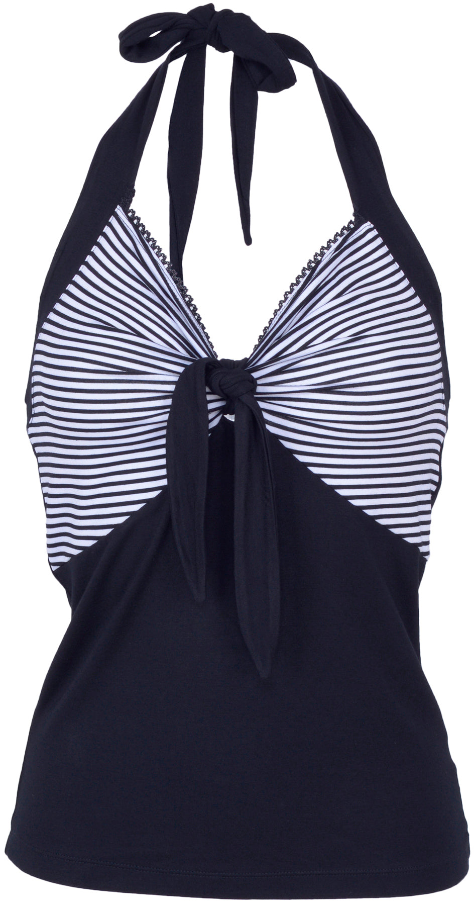 Kuestenluder_ARLENA_Sailor_STRIPED_Knot_Matrosen_Shirt_TOP_-_Schwarz_killer_kirscheC3v3ofXFq5cPT