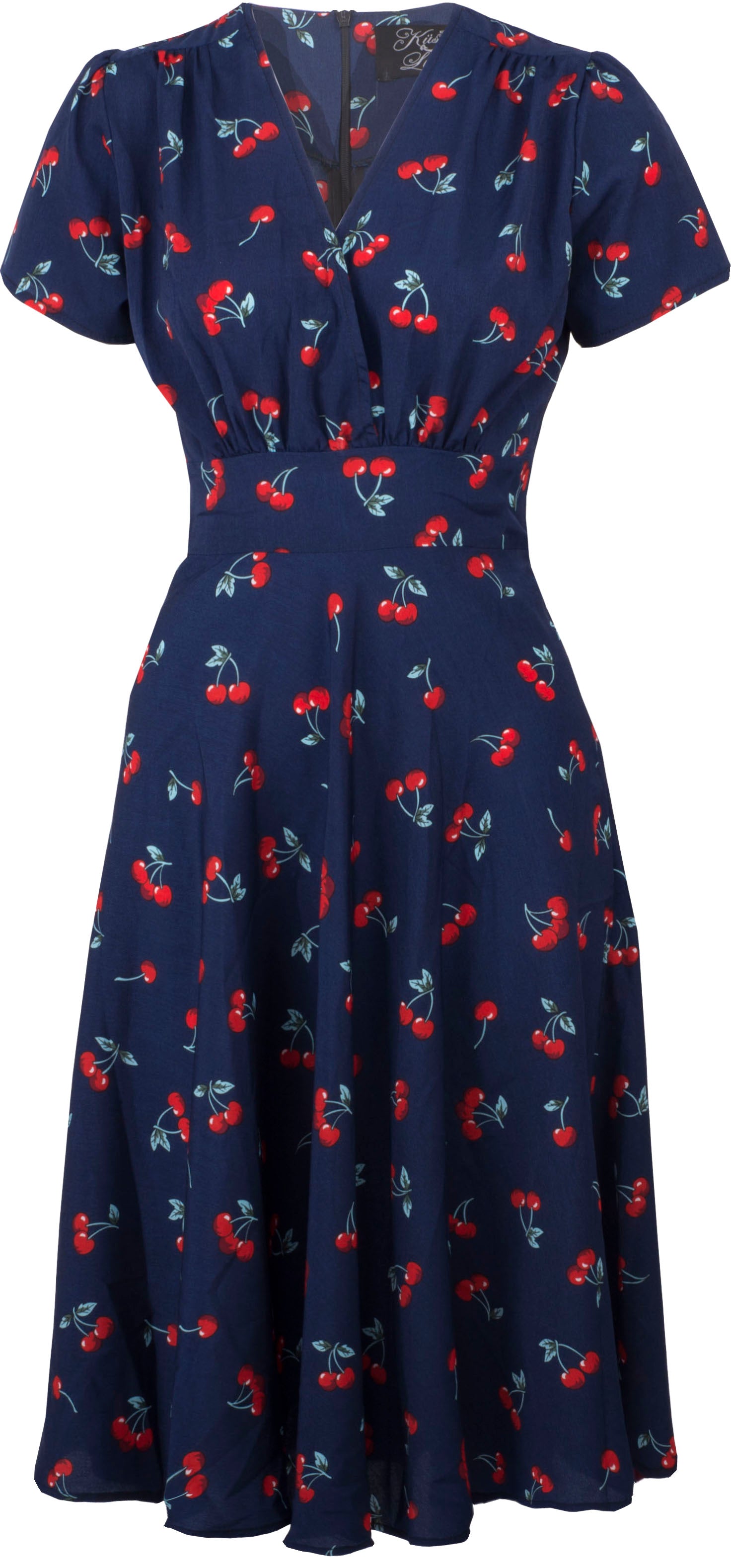 Kuestenluder_ARMILLA_Vintage_CHERRY_Kirschen_V-Neck_SWING_Dress_Kleid-1