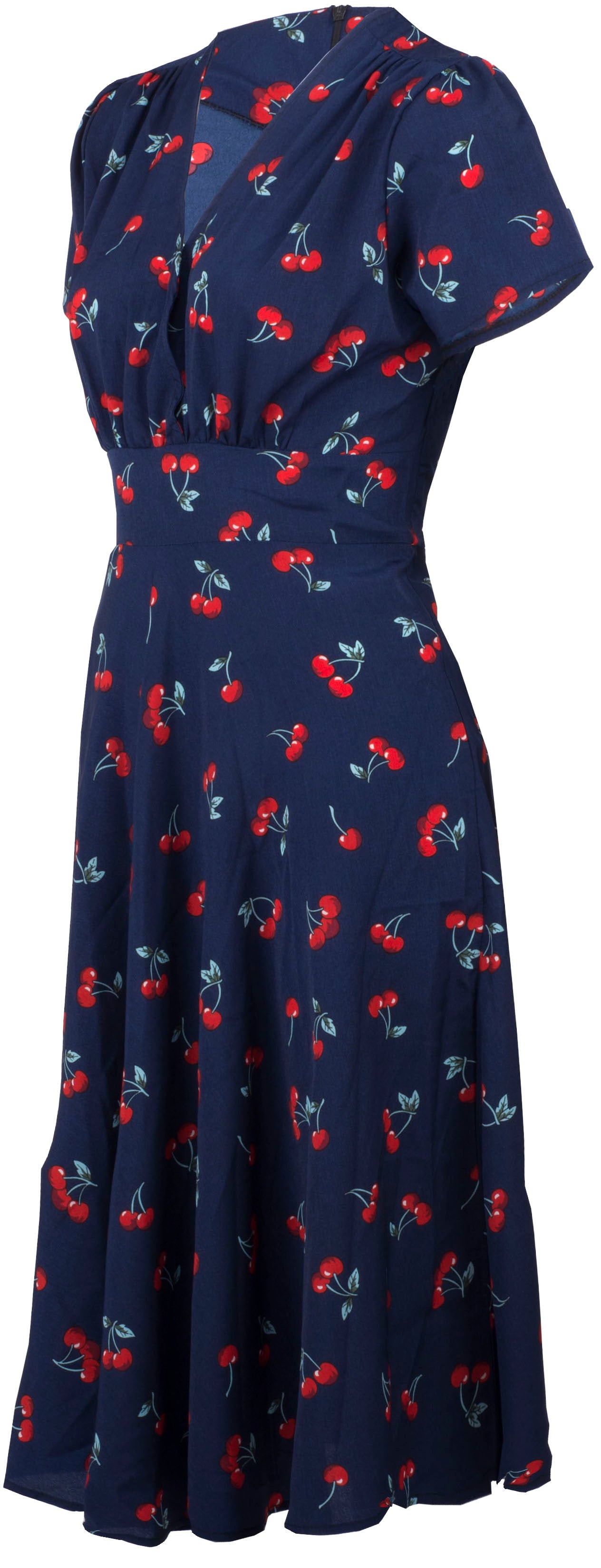 Kuestenluder_ARMILLA_Vintage_CHERRY_Kirschen_V-Neck_SWING_Dress_Kleid-2