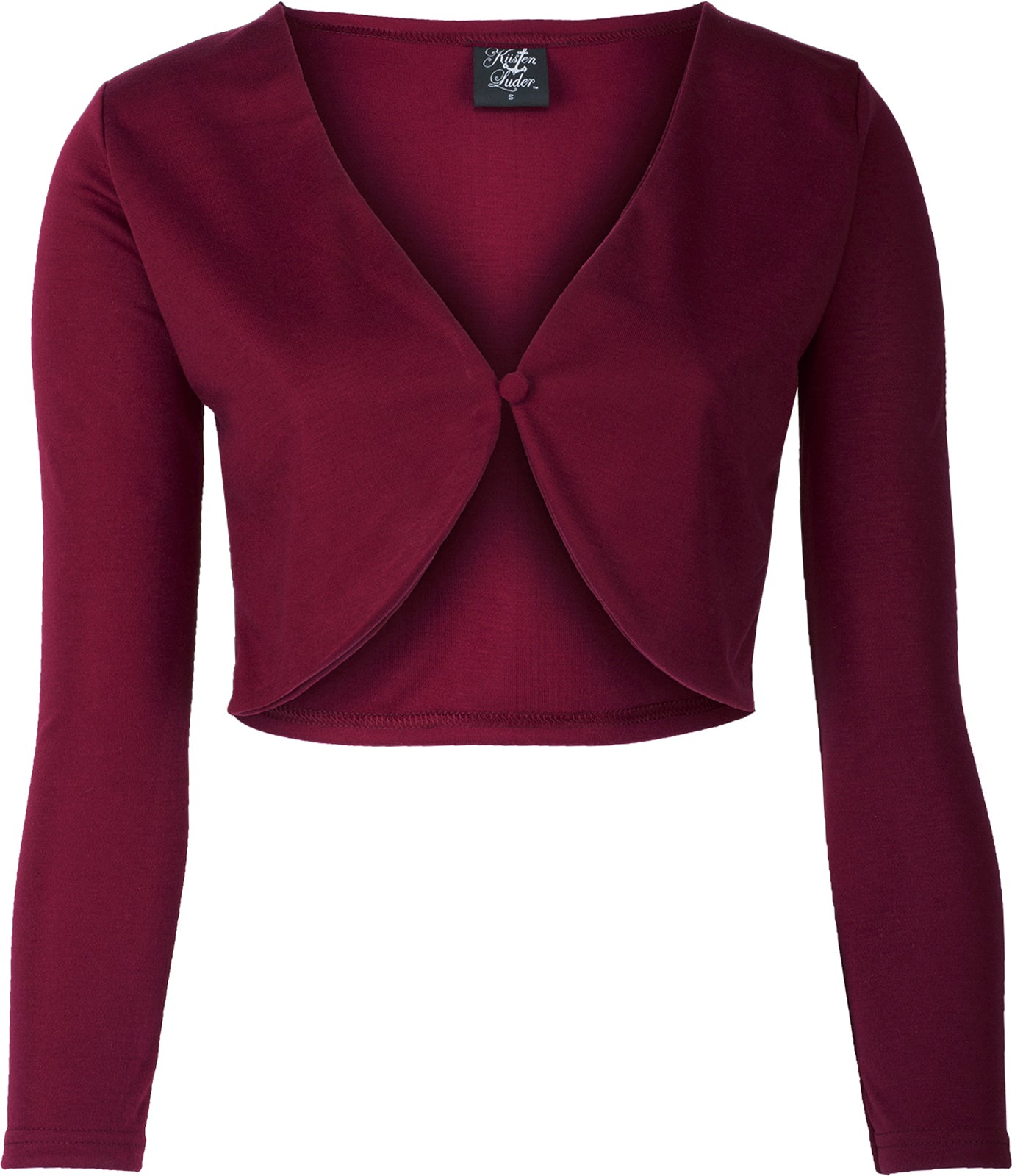 Kuestenluder_BABETH_Vintage_Basic_Jacke_RETRO_Langarm_BOLERO_-_Bordeauxrot_killer_kirscheTvkNT0blsu1Qa