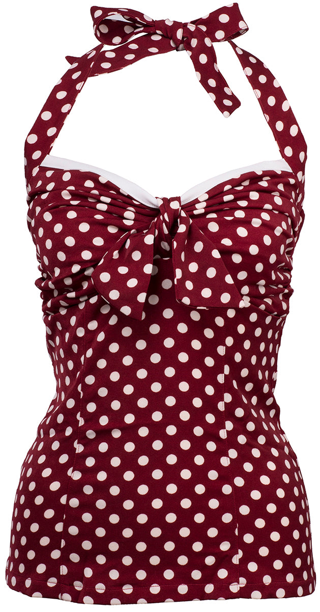 Kuestenluder_BETHEL_Retro_POLKA_DOTS_Punkte_Pin_Up_Neckholder_TOP_-_RotkJ3cJRt7kcUUO