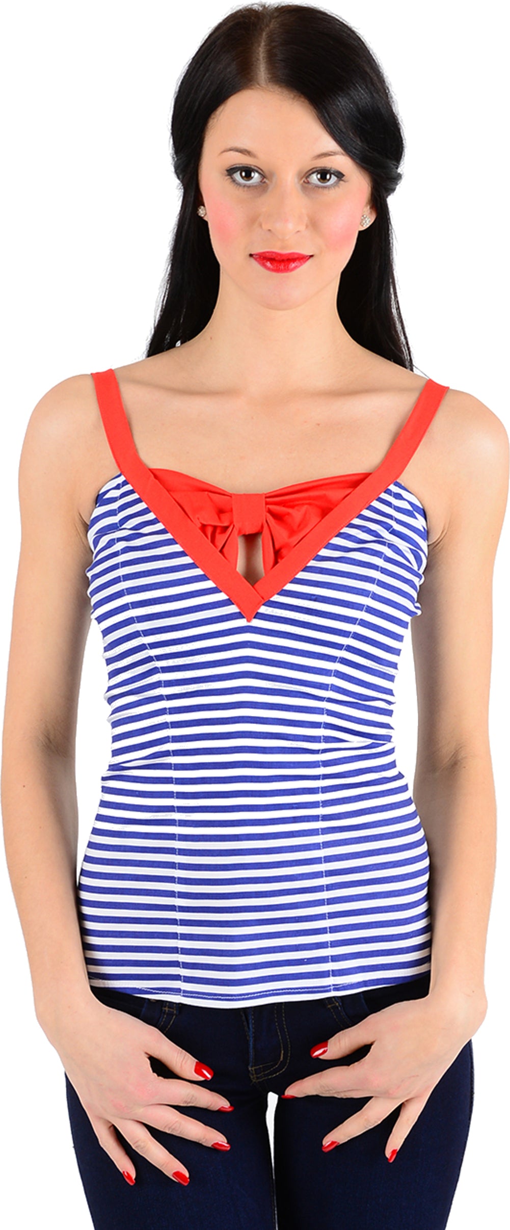 Kuestenluder_BETH_Striped_RED_BOW_Fifties_TOP_blauqTz4AIuP99ZLk