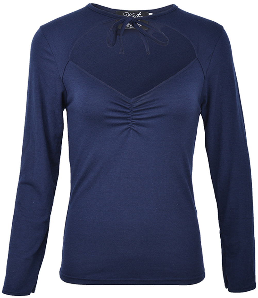 Kuestenluder_BIRDIE_Geisha_Langarm_SHIRT_-_Dunkelblau