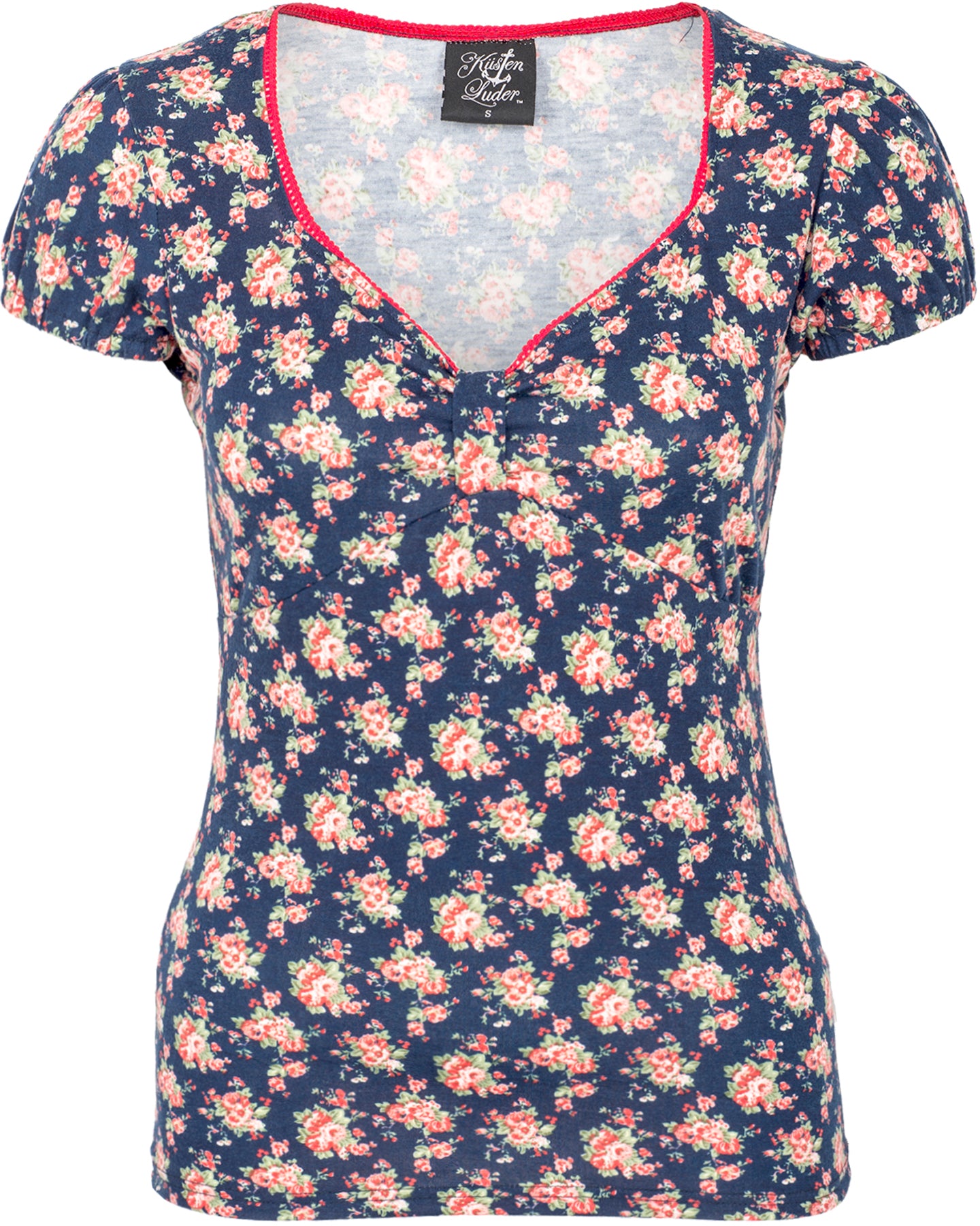 Kuestenluder_BRIONNA_Vintage_Blumen_Flower_FLORAL_Kurzarm_SHIRT_Oberteil_killer_kirsche