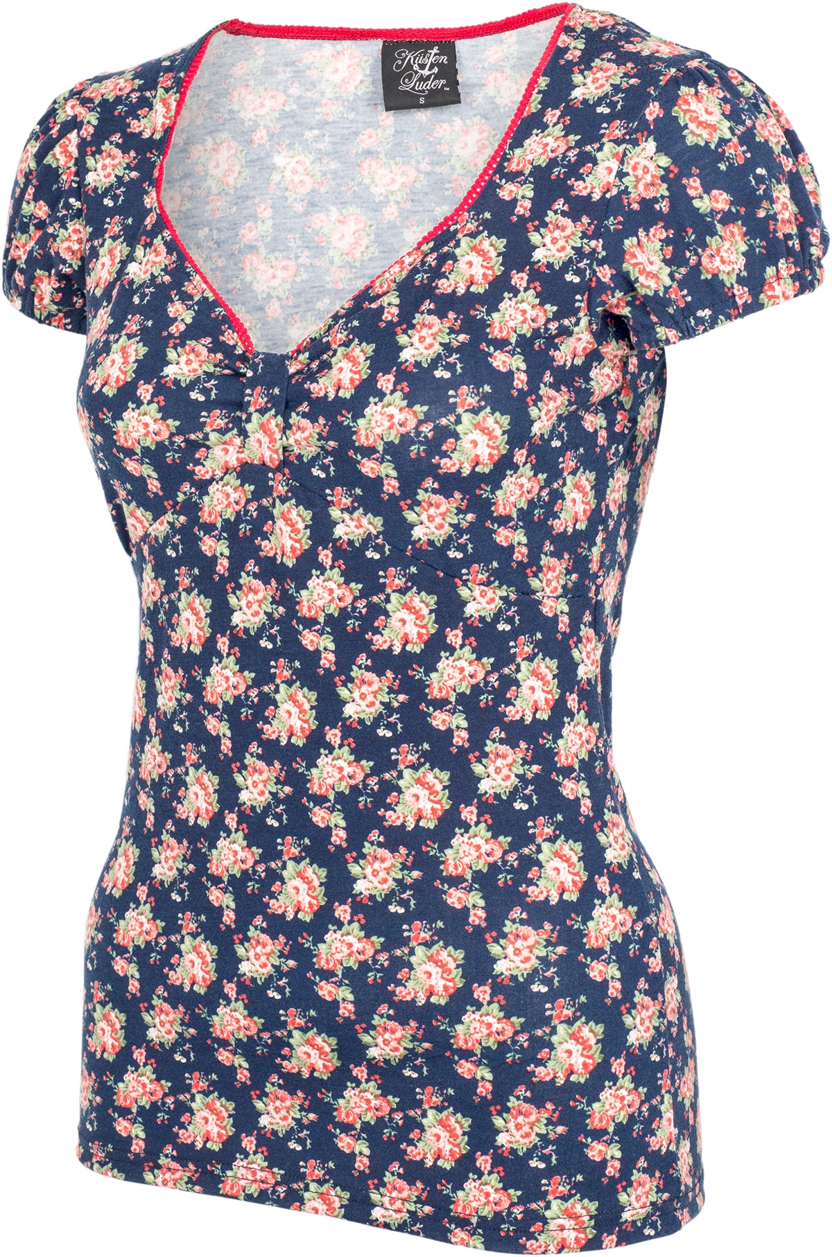 Kuestenluder_BRIONNA_Vintage_Blumen_Flower_FLORAL__Kurzarm_SHIRT_Oberteil-3