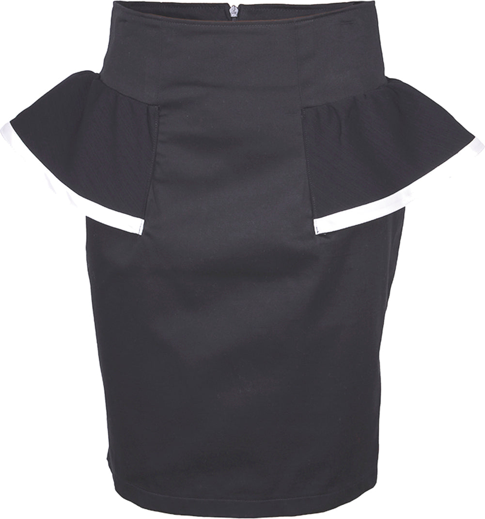 Kuestenluder_BURLESQUE_Ruffle_PENCIL_SKIRT_Rock_-_SchwarzWeiss