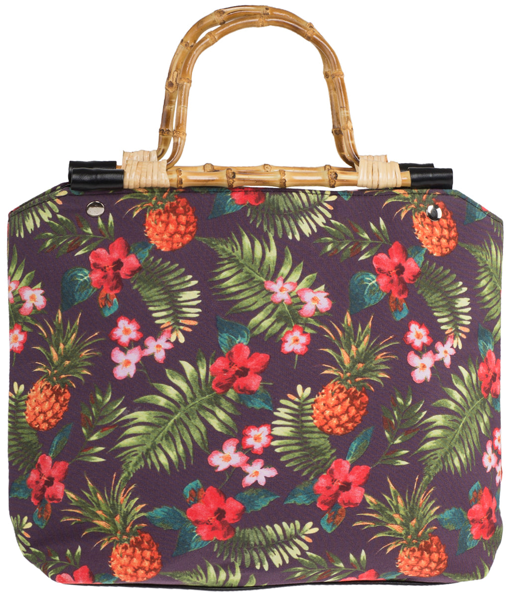 Kuestenluder_CARLIE_Tropical_PINEAPPLE_Hibiscus_Bamboo_Handle_TASCHEdn63Prx2IKqTA